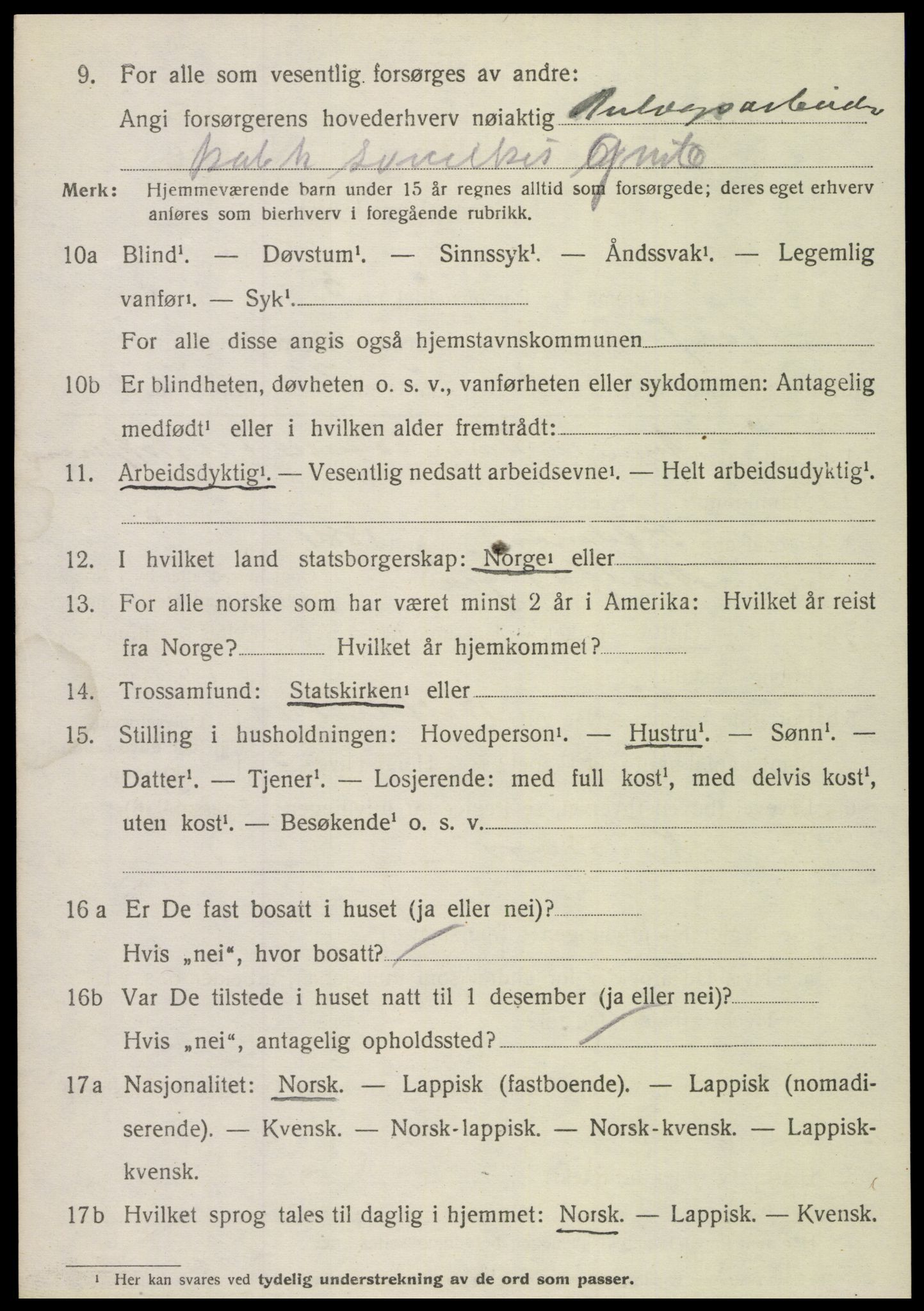 SAT, 1920 census for Sørfold, 1920, p. 3810