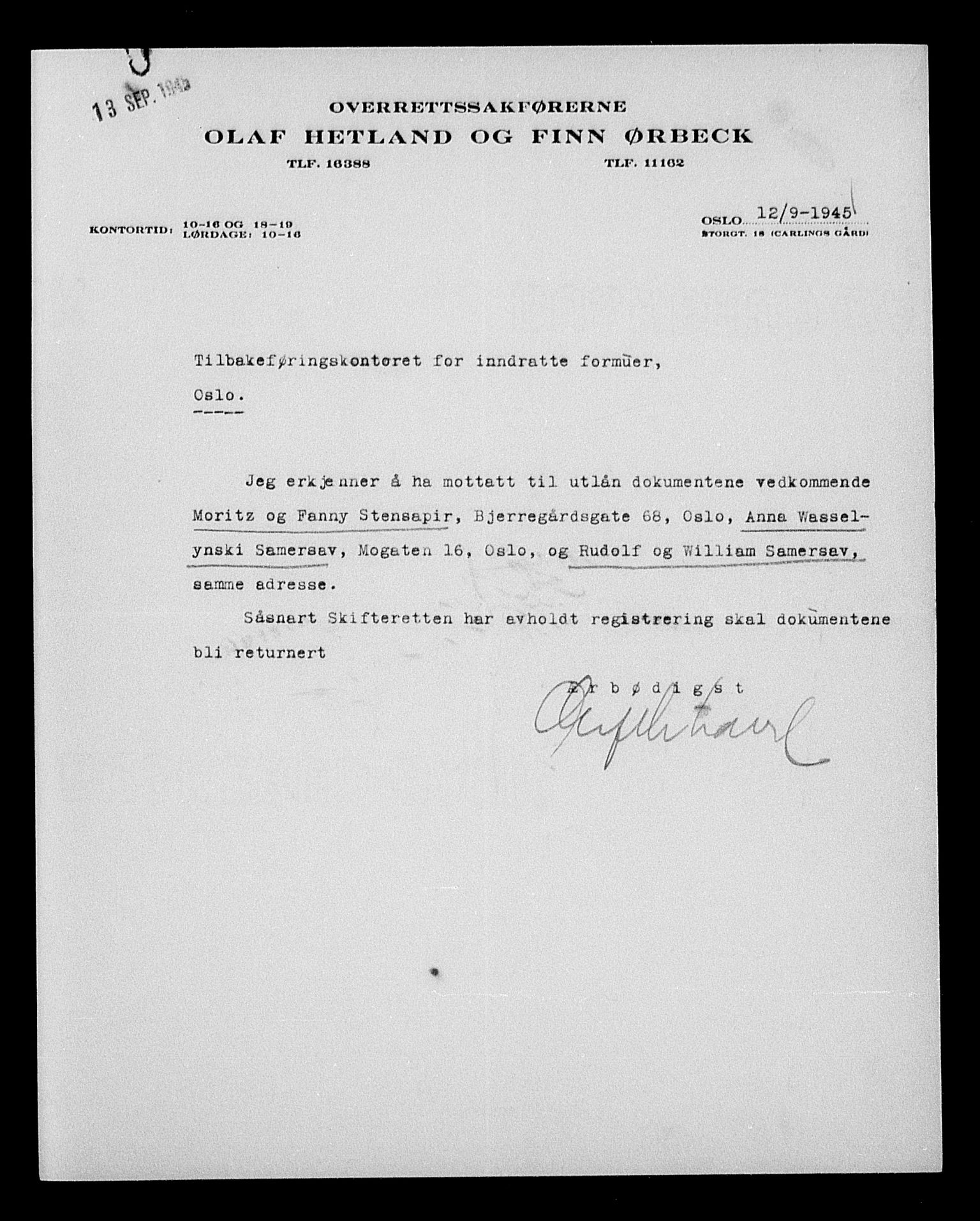 Justisdepartementet, Tilbakeføringskontoret for inndratte formuer, AV/RA-S-1564/H/Hc/Hcc/L0976: --, 1945-1947, p. 626