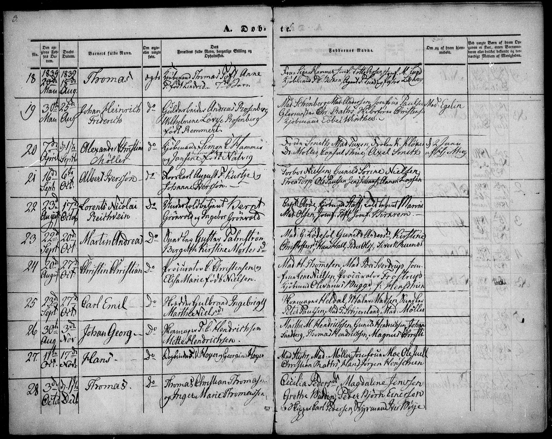 Arendal sokneprestkontor, Trefoldighet, SAK/1111-0040/F/Fa/L0005: Parish register (official) no. A 5, 1838-1854, p. 3
