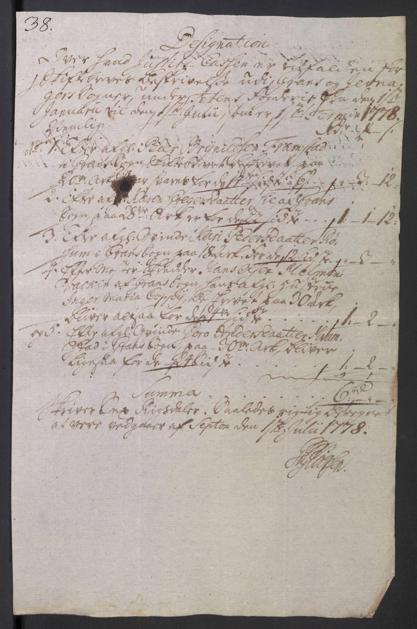 Rentekammeret inntil 1814, Reviderte regnskaper, Mindre regnskaper, AV/RA-EA-4068/Rb/L0014: Opplands amt, 1771-1779, p. 863