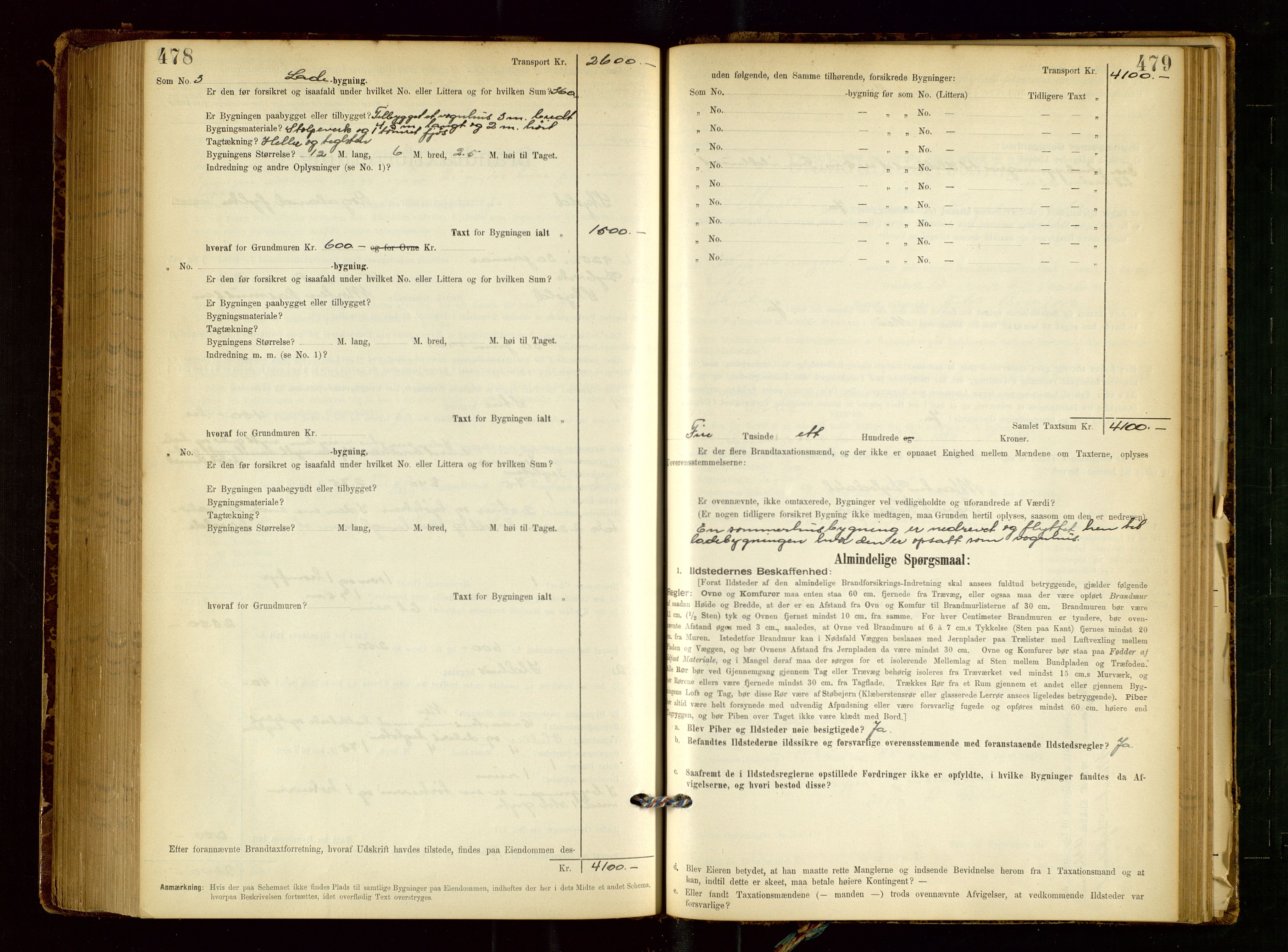 Skjold lensmannskontor, AV/SAST-A-100182/Gob/L0001: "Brandtaxationsprotokol for Skjold Lensmandsdistrikt Ryfylke Fogderi", 1894-1939, p. 478-479
