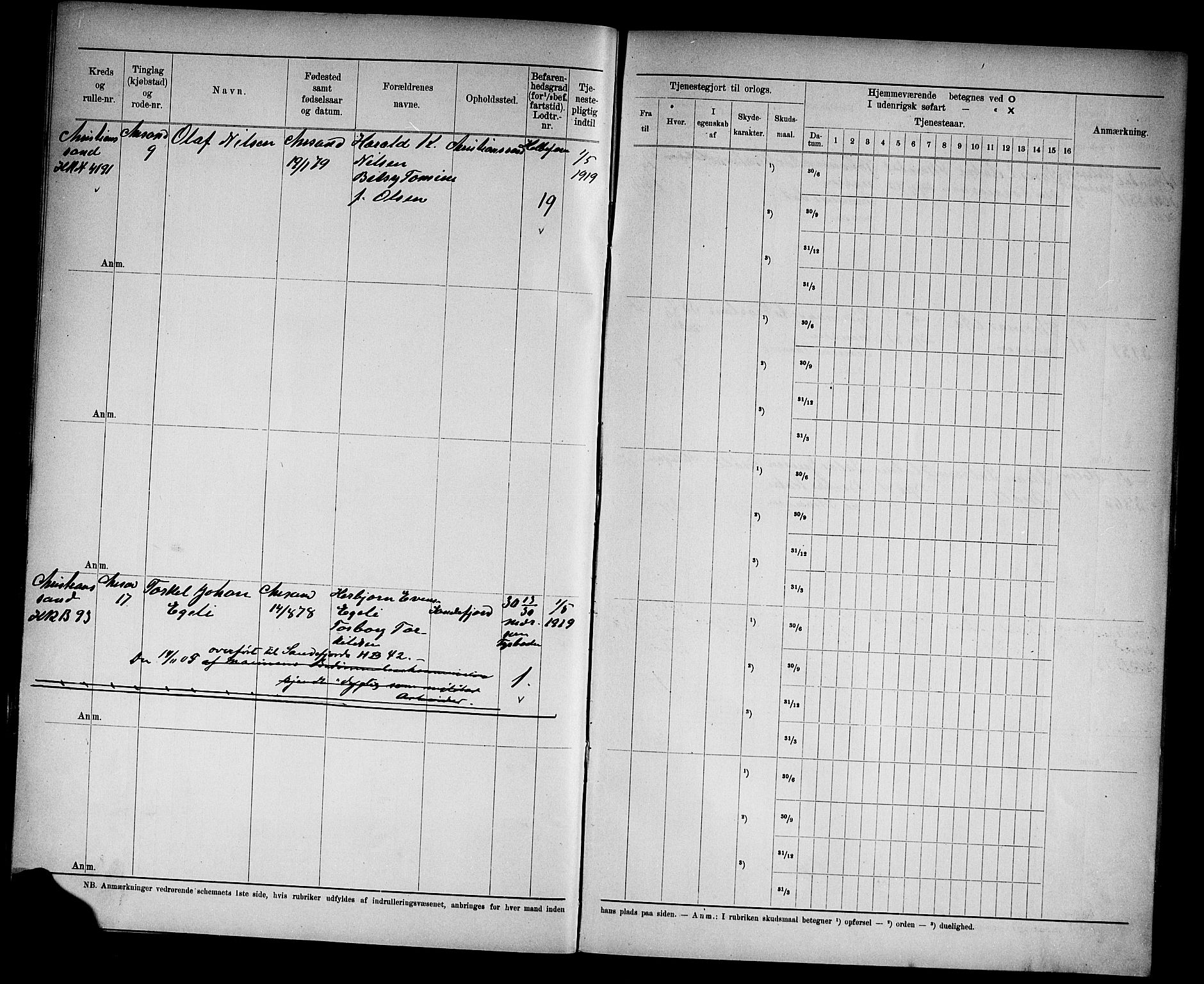 Kristiansand mønstringskrets, AV/SAK-2031-0015/F/Fd/L0005: Rulle sjøvernepliktige, C-5, 1903, p. 40