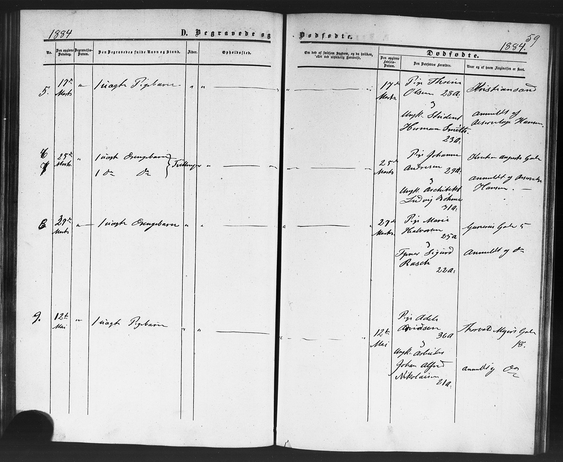 Rikshospitalet prestekontor Kirkebøker, SAO/A-10309b/F/L0005: Parish register (official) no. 5, 1859-1887, p. 59