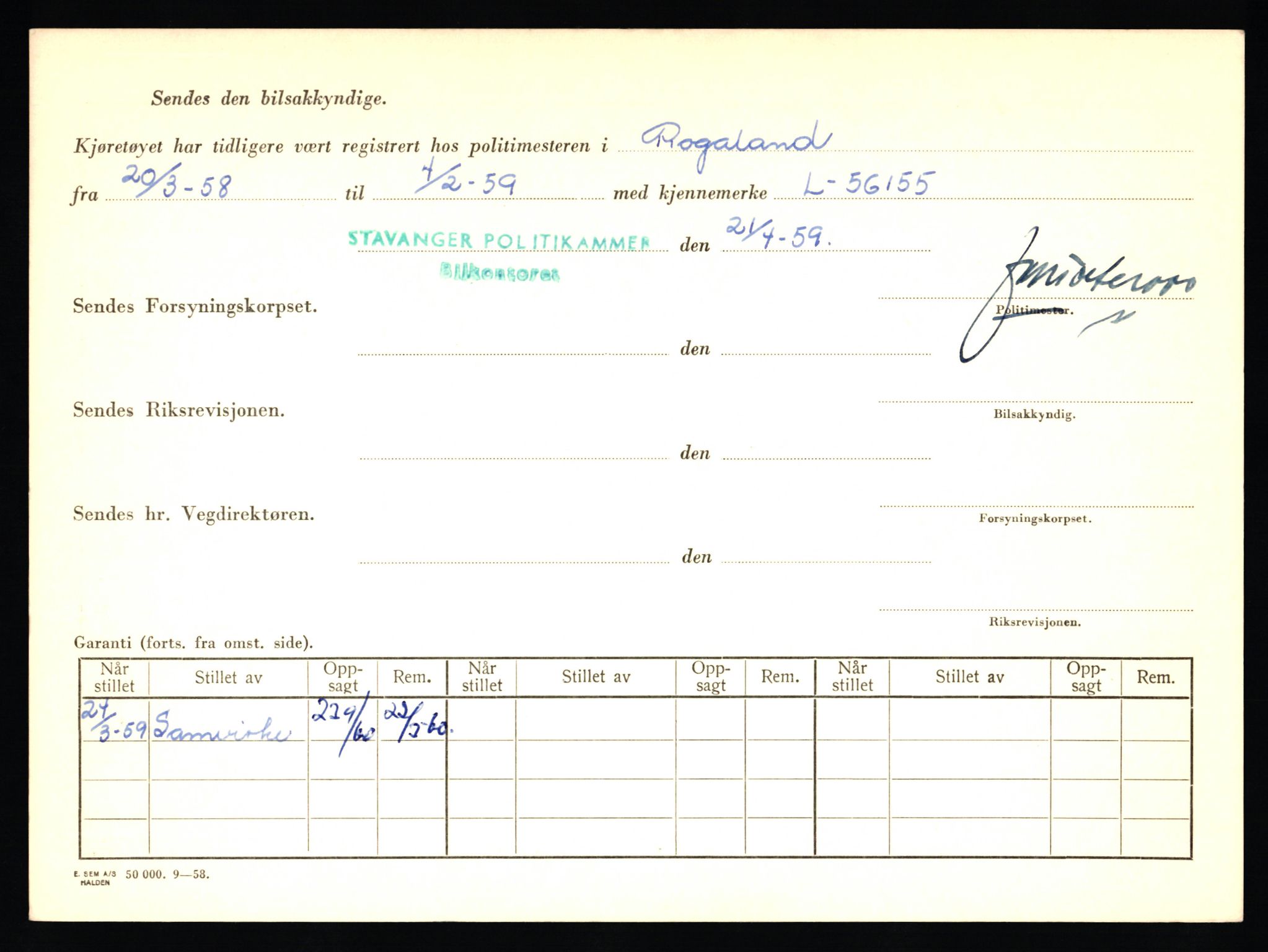 Stavanger trafikkstasjon, SAST/A-101942/0/F/L0013: L-4700 - L-5079, 1930-1971, p. 1144