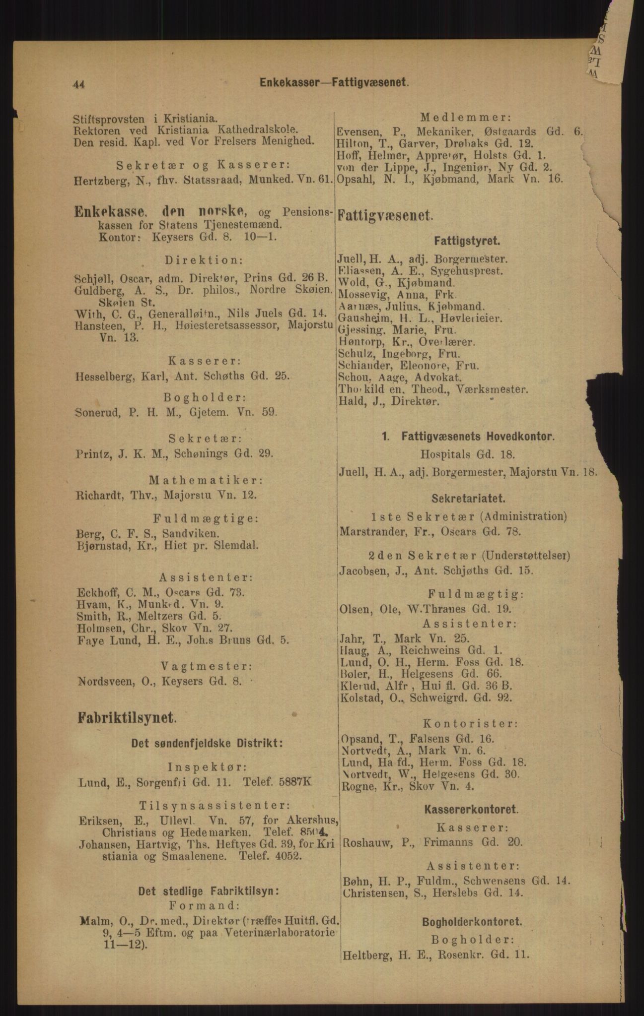 Kristiania/Oslo adressebok, PUBL/-, 1905, p. 44