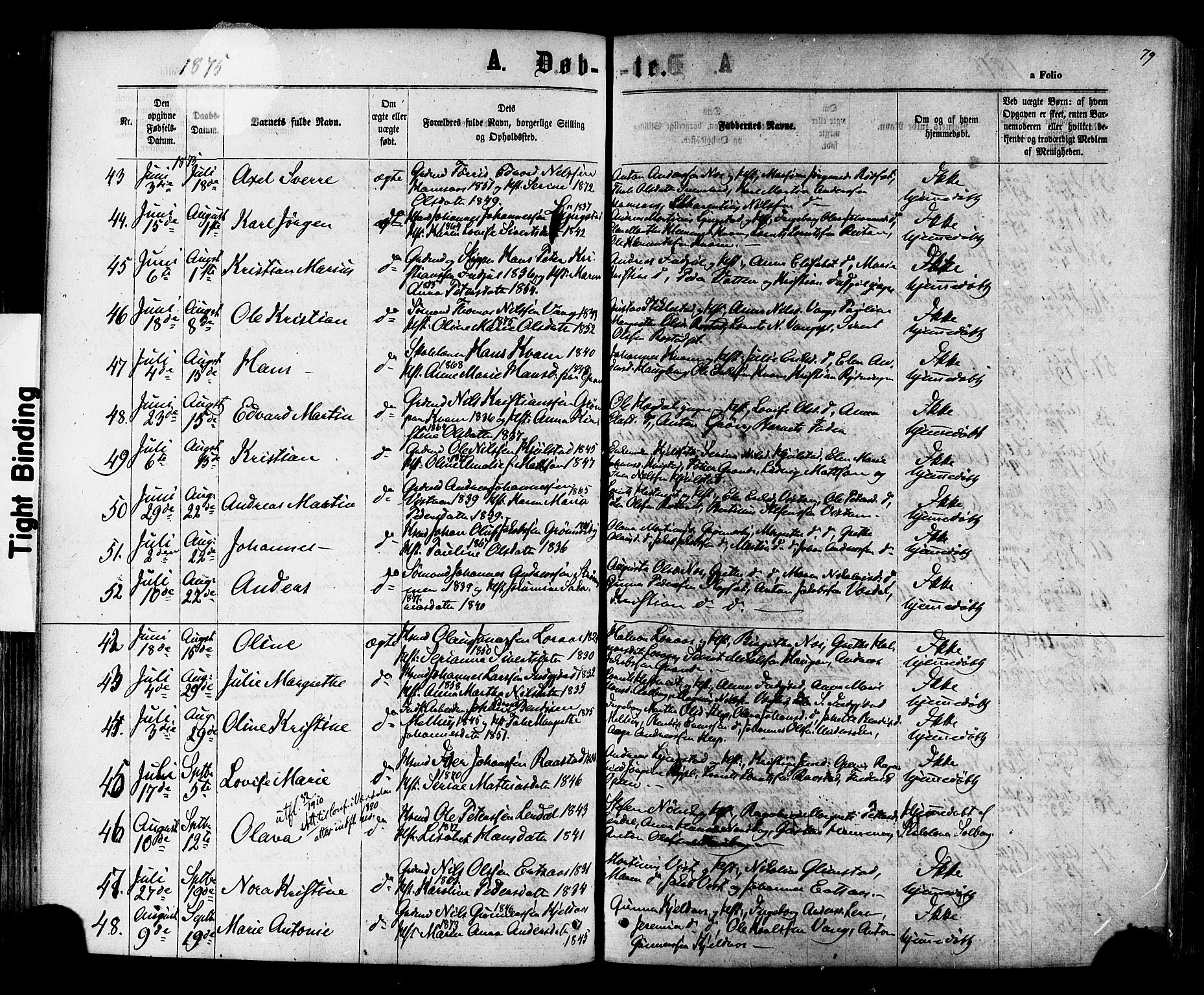 Ministerialprotokoller, klokkerbøker og fødselsregistre - Nord-Trøndelag, AV/SAT-A-1458/730/L0284: Parish register (official) no. 730A09, 1866-1878, p. 79