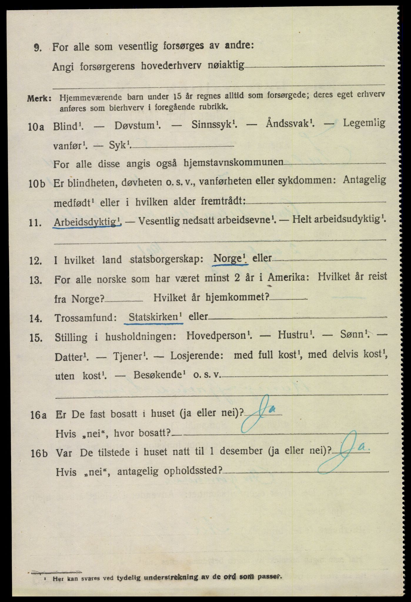 SAK, 1920 census for Iveland, 1920, p. 1394