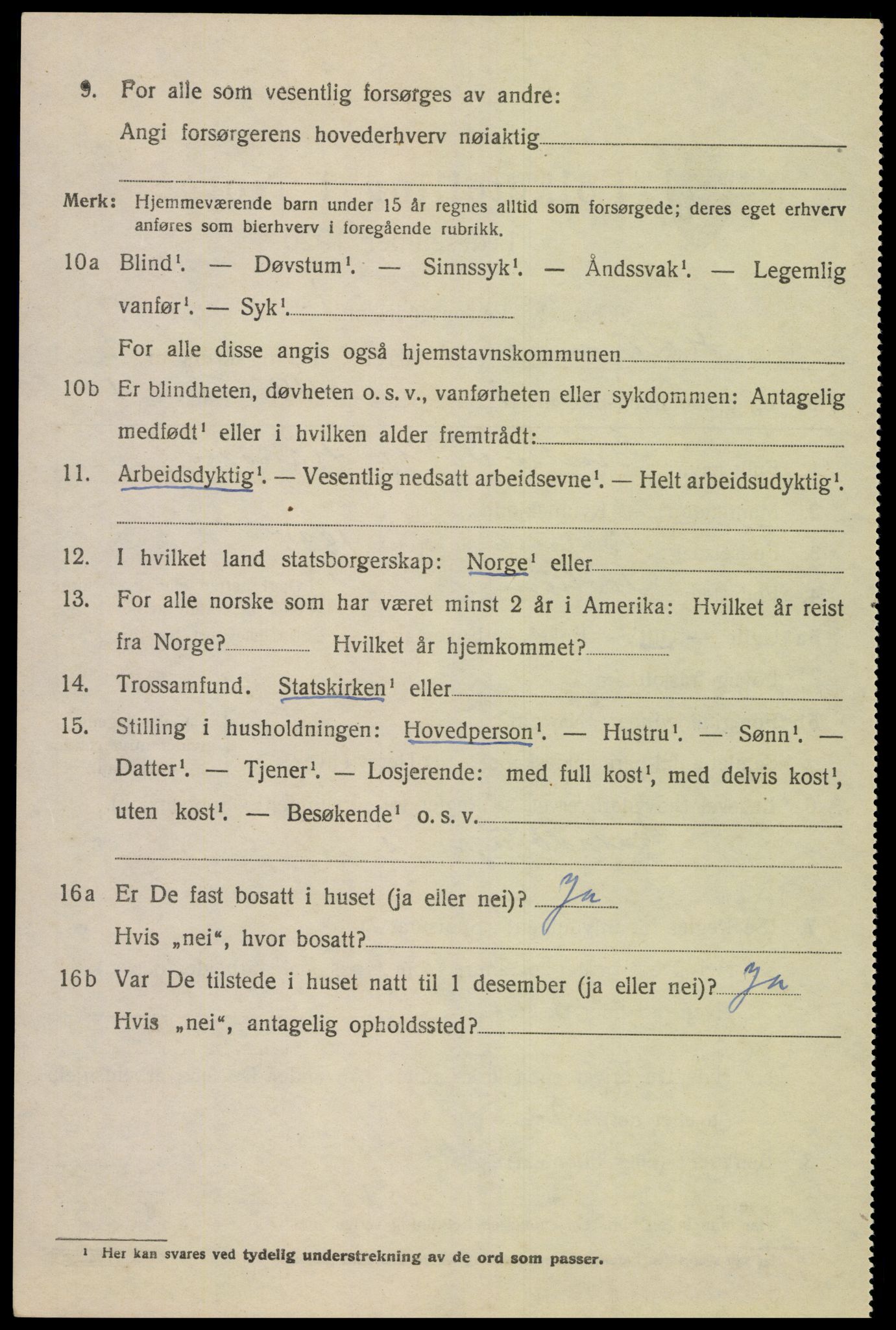 SAK, 1920 census for Holum, 1920, p. 2288