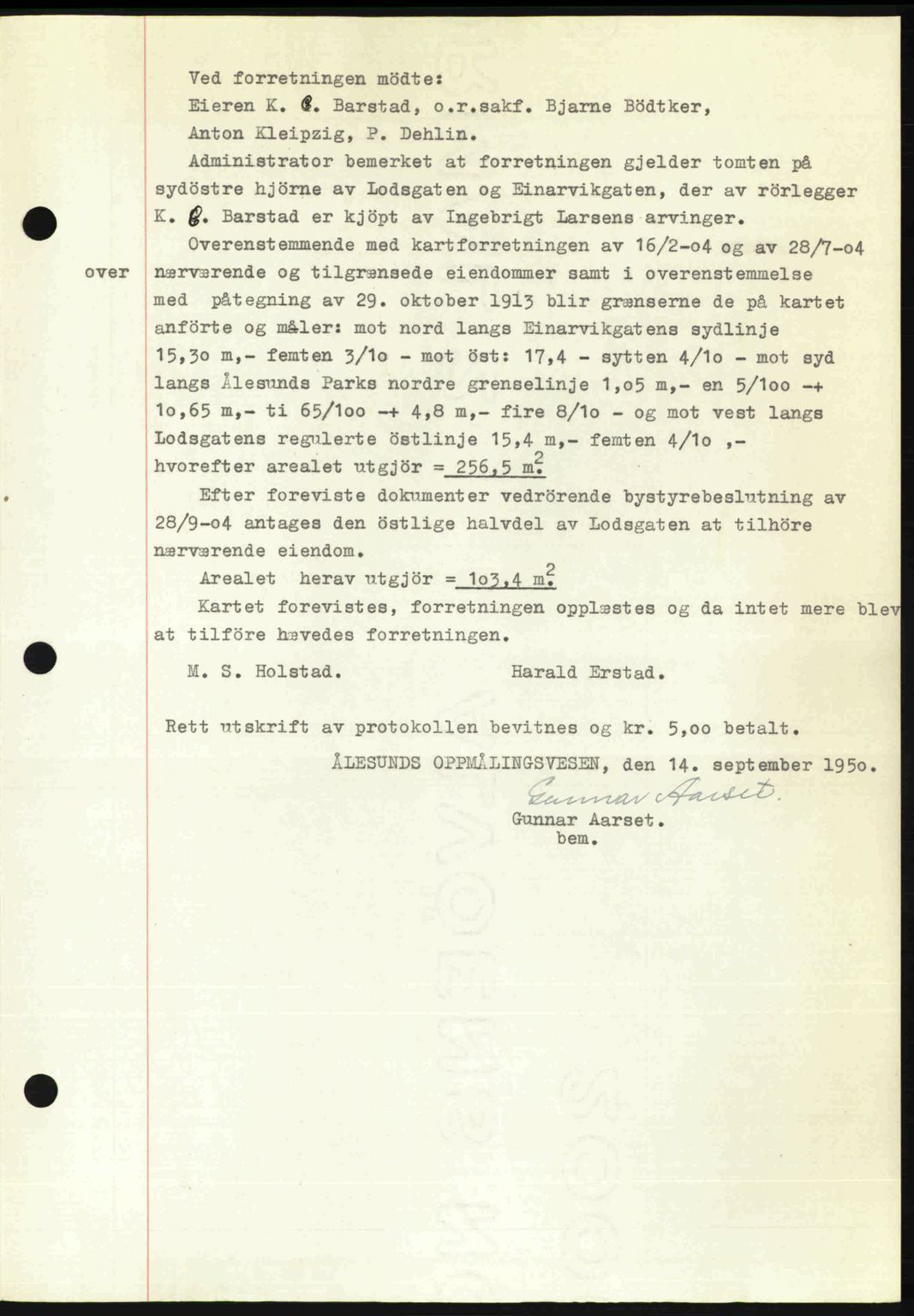 Ålesund byfogd, AV/SAT-A-4384: Mortgage book no. 37A (2), 1949-1950, Diary no: : 864/1950