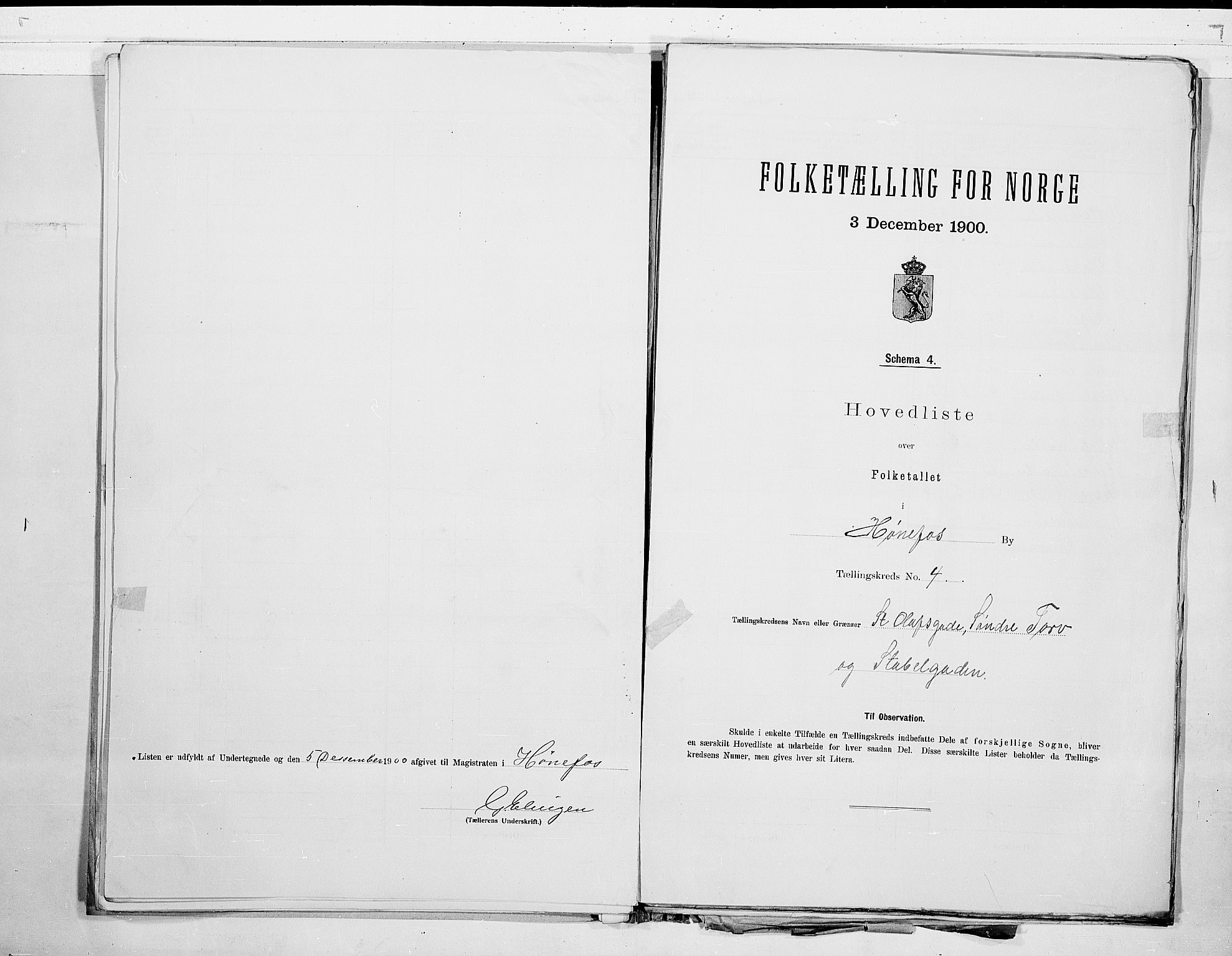 RA, 1900 census for Hønefoss, 1900, p. 10