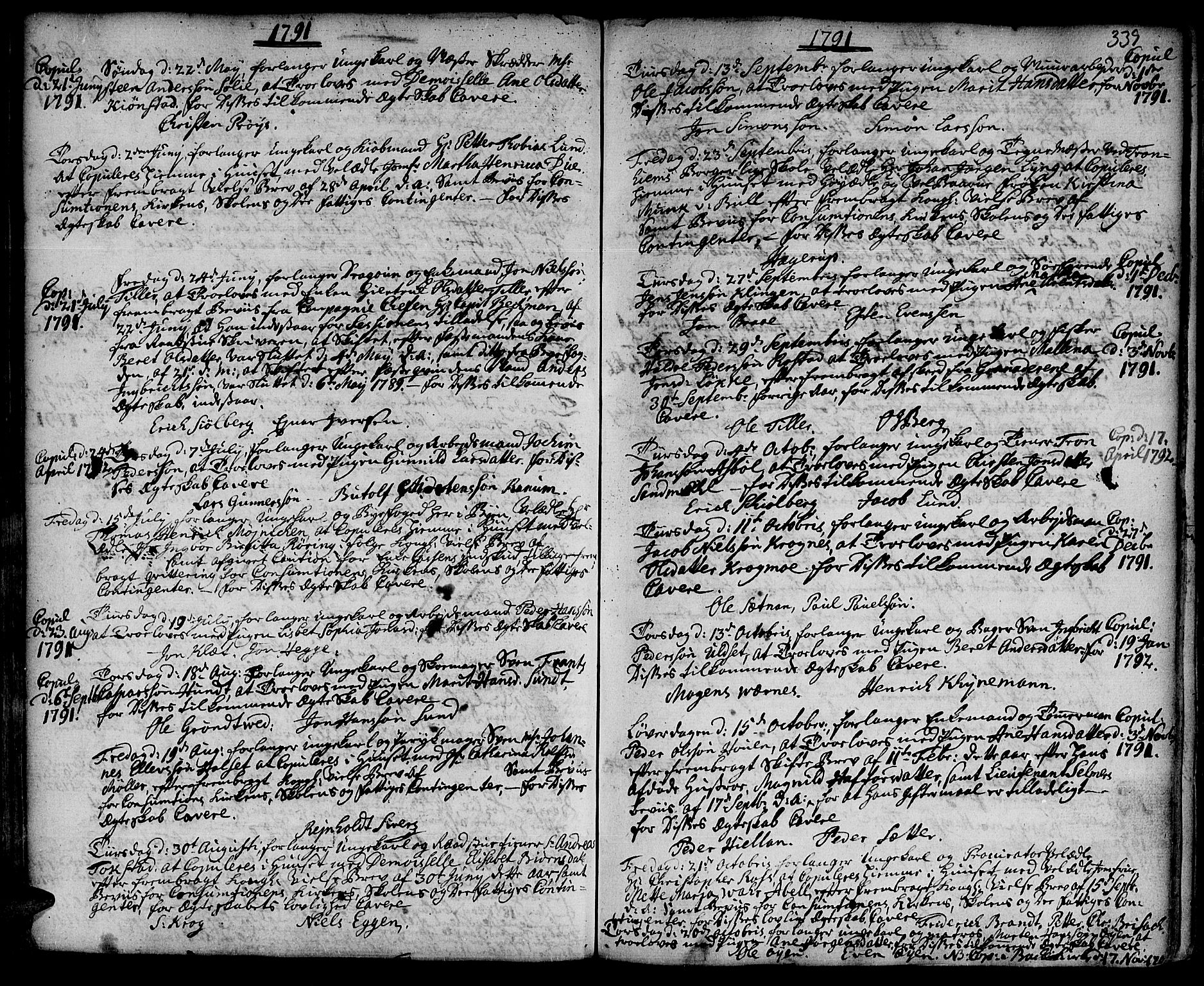 Ministerialprotokoller, klokkerbøker og fødselsregistre - Sør-Trøndelag, SAT/A-1456/601/L0038: Parish register (official) no. 601A06, 1766-1877, p. 339