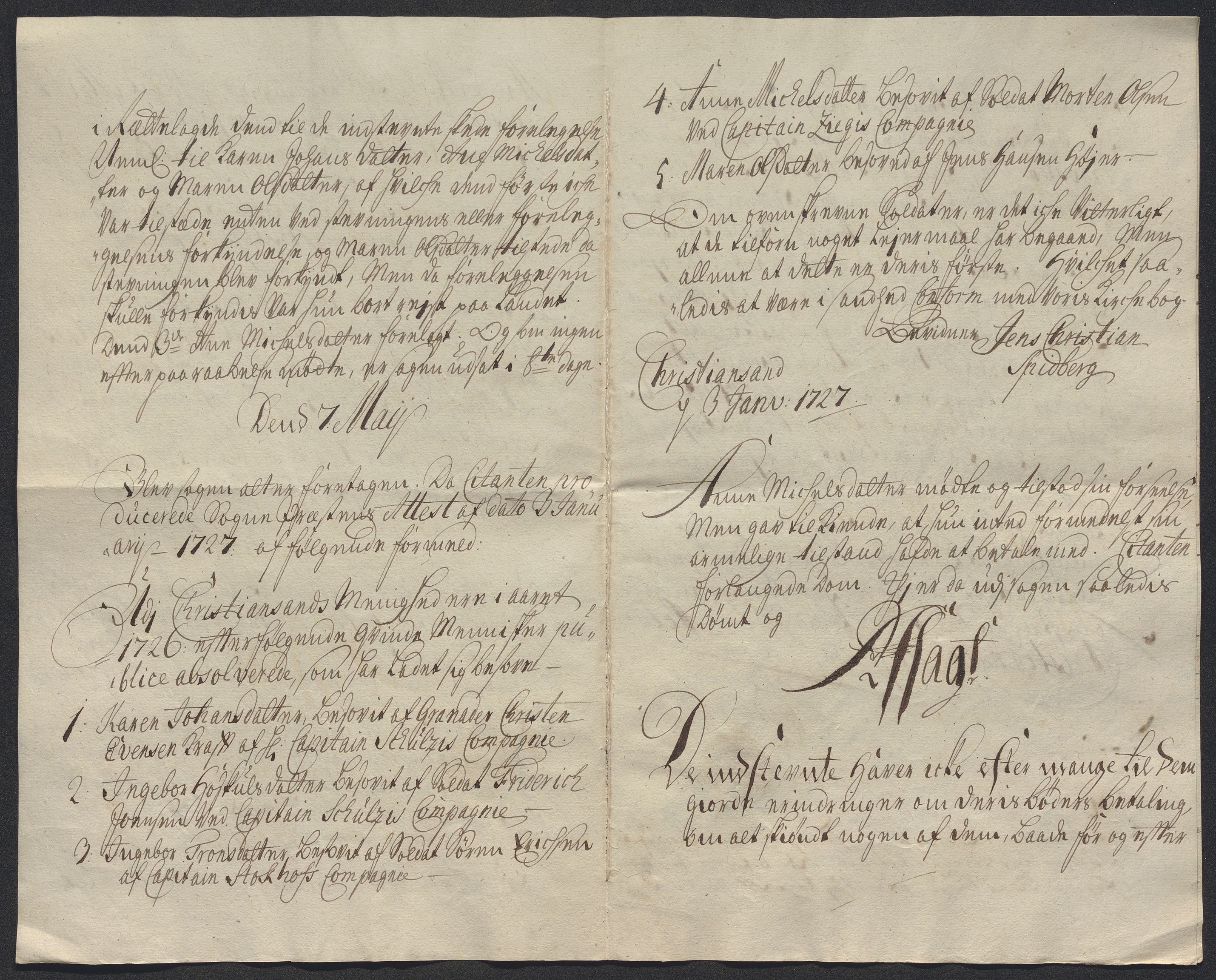 Rentekammeret inntil 1814, Reviderte regnskaper, Byregnskaper, AV/RA-EA-4066/R/Rm/L0286: [M19] Sikt og sakefall, 1719-1727, p. 557