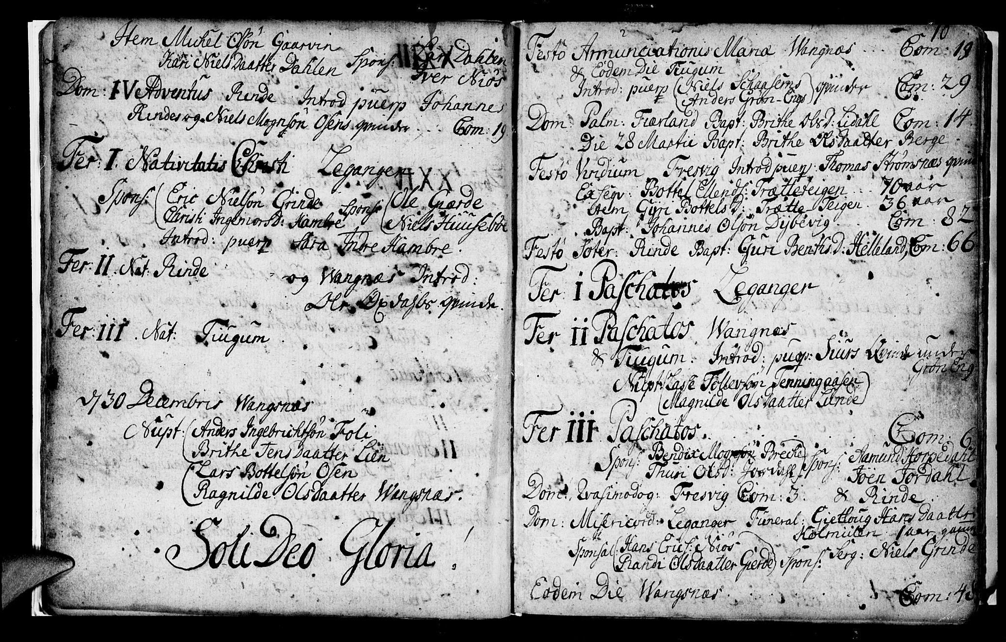 Leikanger sokneprestembete, AV/SAB-A-81001/H/Haa/Haaa/L0002: Parish register (official) no. A 2, 1735-1756, p. 10