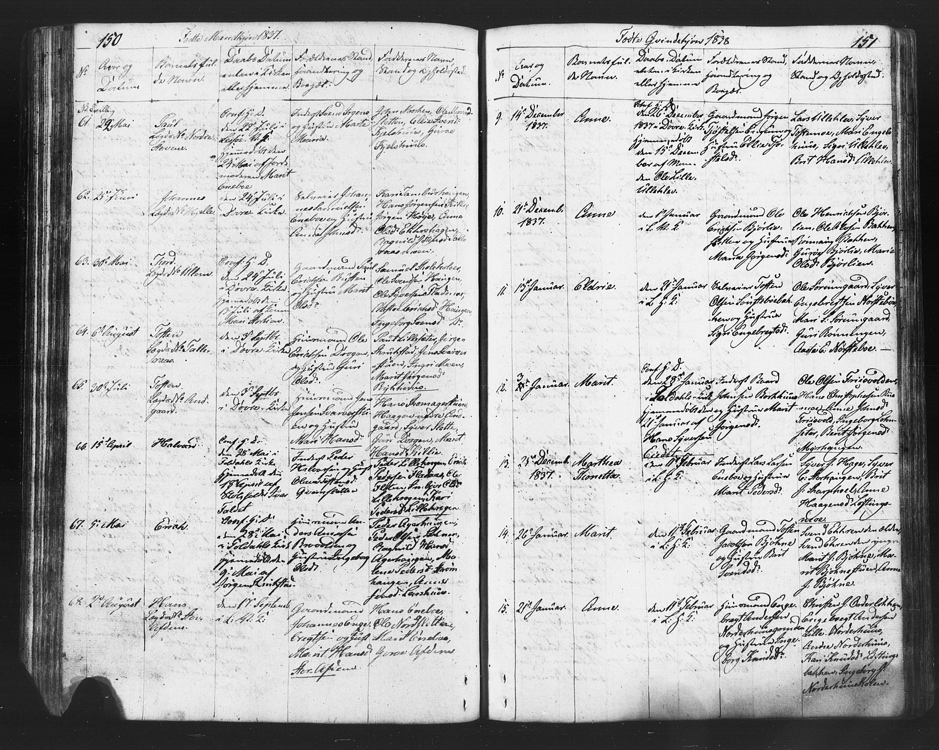 Lesja prestekontor, SAH/PREST-068/H/Ha/Hab/L0002: Parish register (copy) no. 2, 1832-1850, p. 150-151