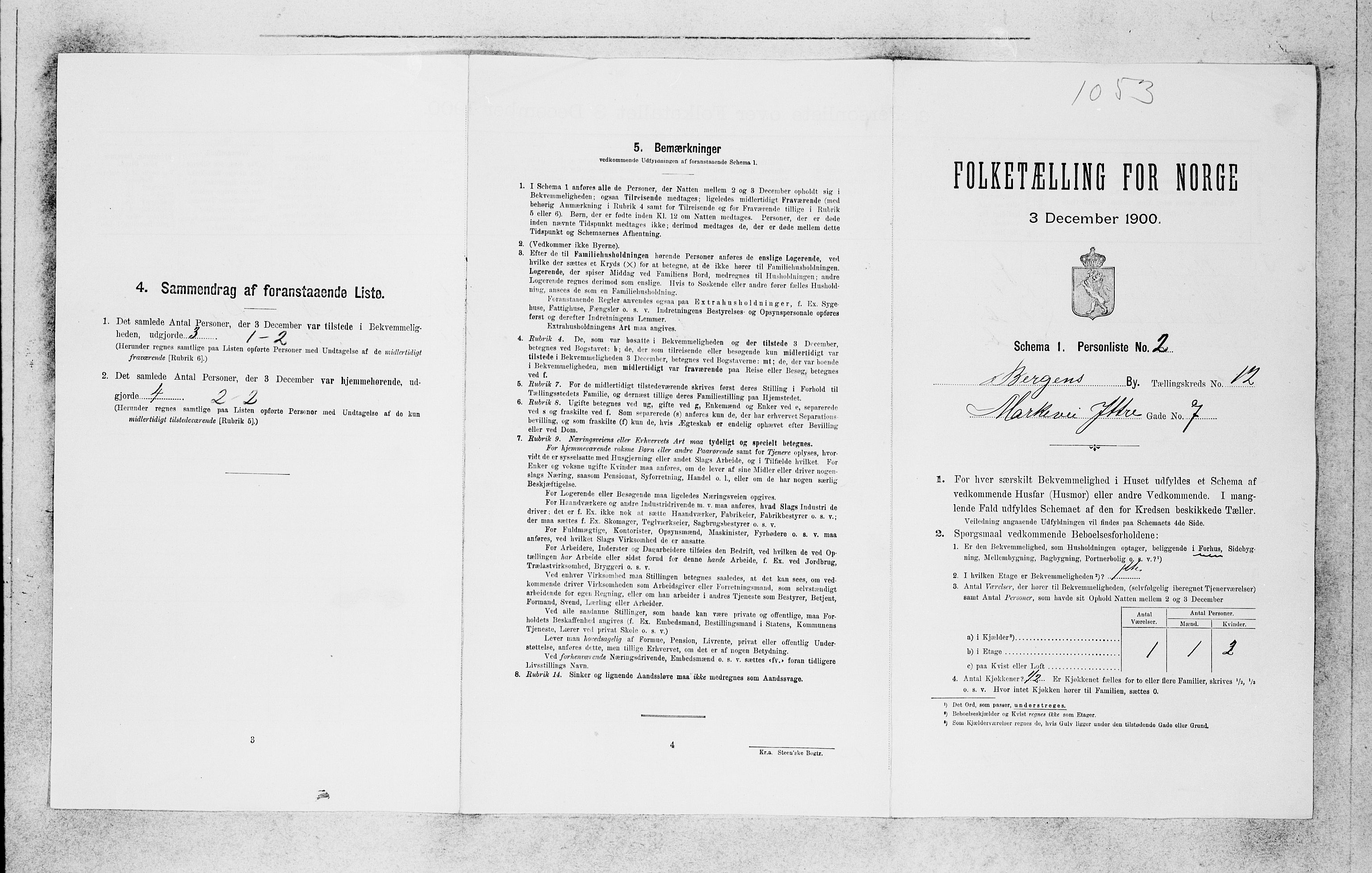 SAB, 1900 census for Bergen, 1900, p. 2196