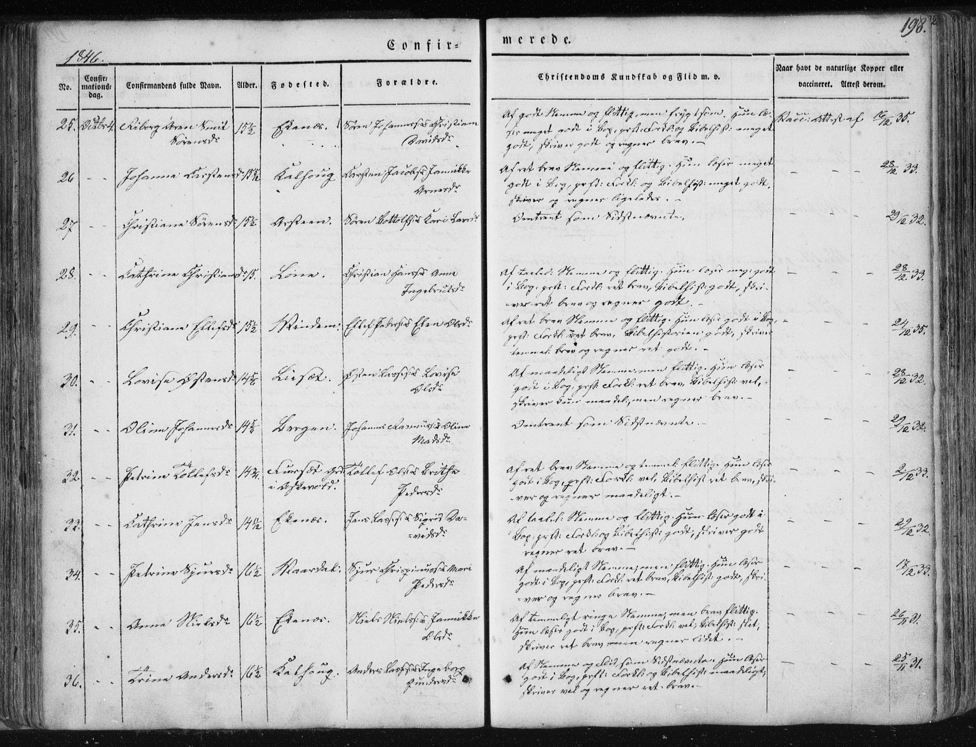 Fjaler sokneprestembete, AV/SAB-A-79801/H/Haa/Haaa/L0006: Parish register (official) no. A 6, 1835-1884, p. 198