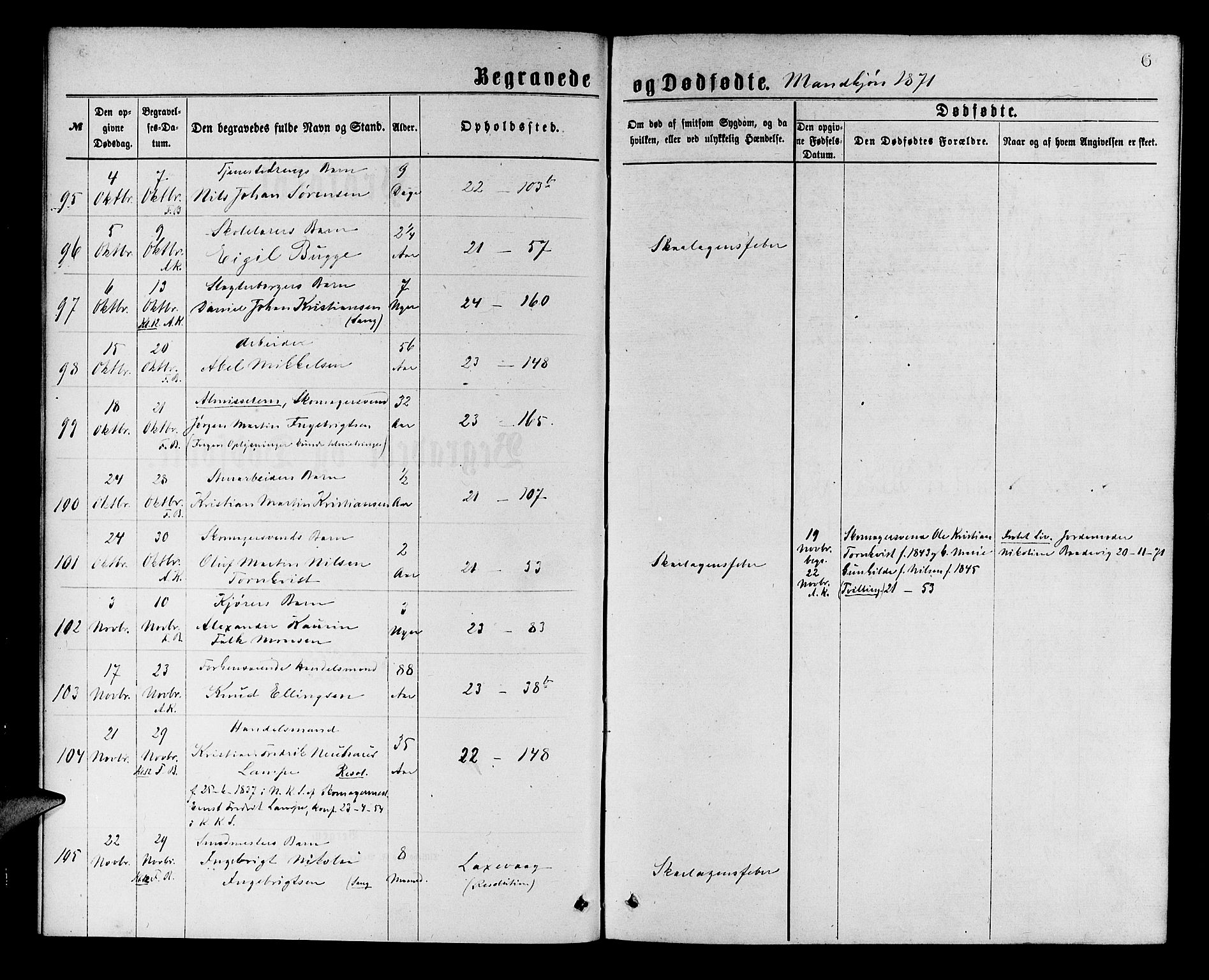 Korskirken sokneprestembete, SAB/A-76101/H/Hab: Parish register (copy) no. E 3, 1871-1883, p. 6