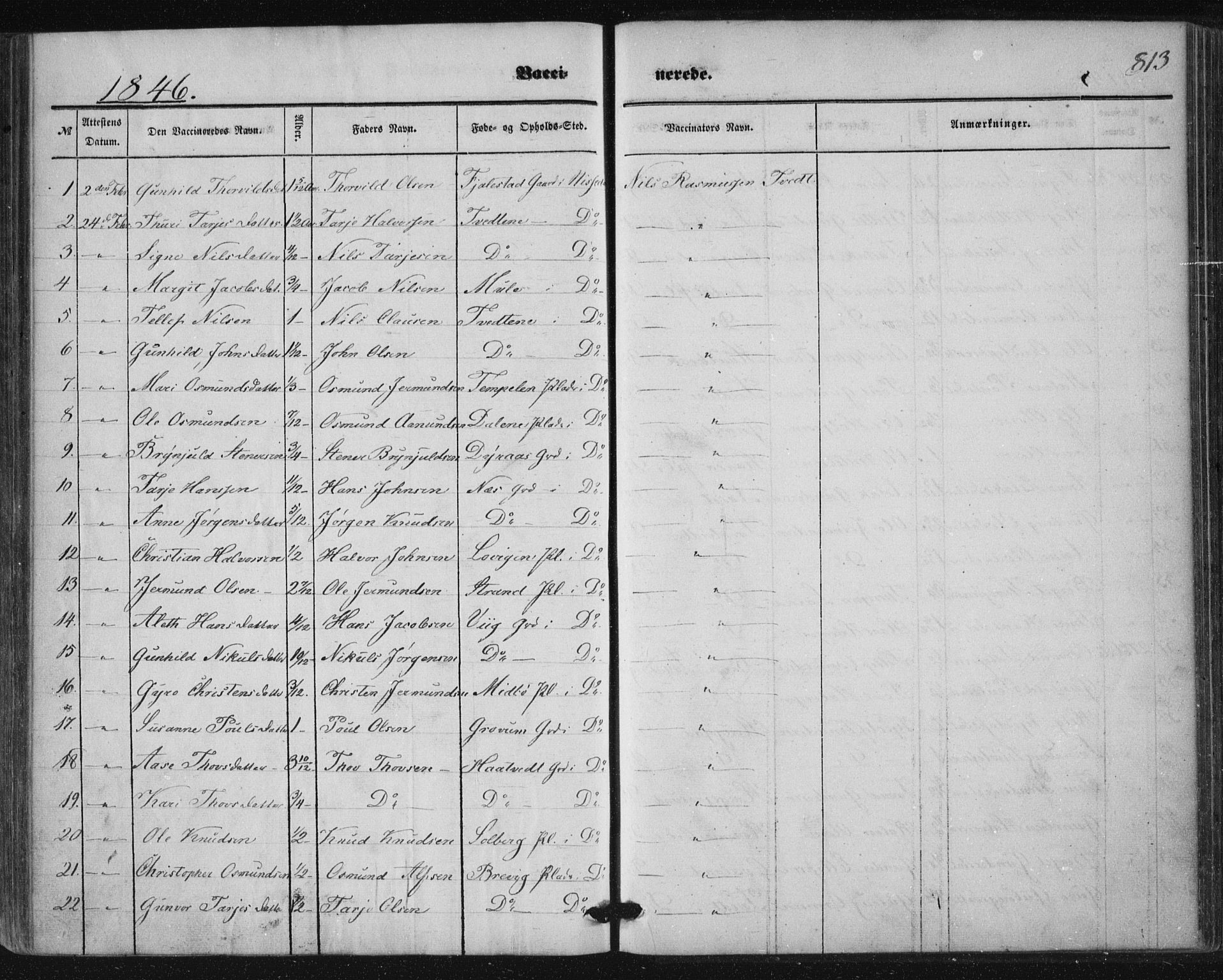 Nissedal kirkebøker, AV/SAKO-A-288/F/Fa/L0003: Parish register (official) no. I 3, 1846-1870, p. 812-813