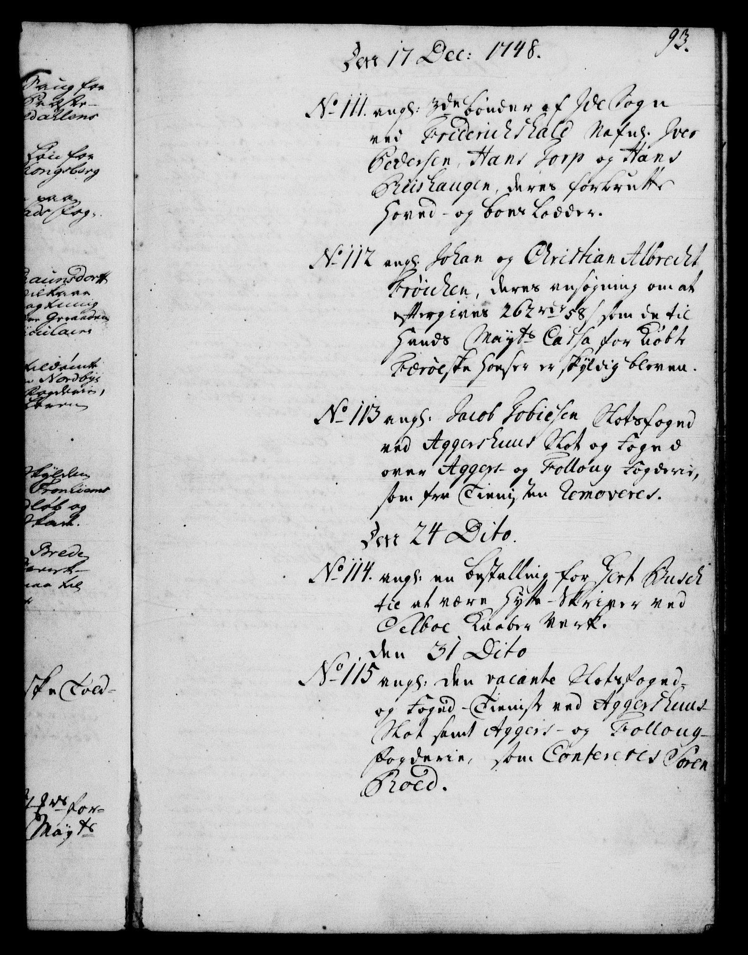 Rentekammeret, Kammerkanselliet, RA/EA-3111/G/Gf/Gfb/L0005: Register til norske relasjons- og resolusjonsprotokoller (merket RK 52.100), 1744-1754, p. 93