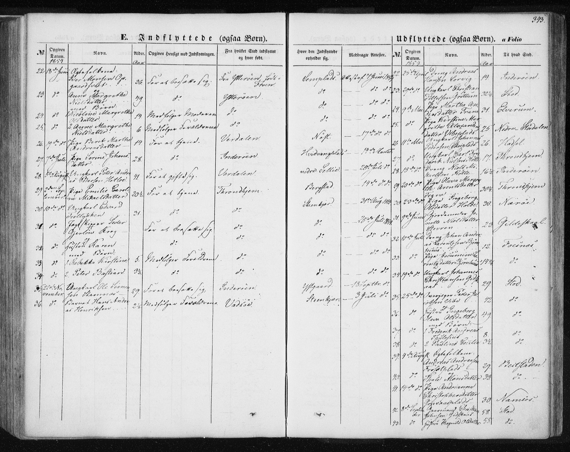 Ministerialprotokoller, klokkerbøker og fødselsregistre - Nord-Trøndelag, SAT/A-1458/735/L0342: Parish register (official) no. 735A07 /1, 1849-1862, p. 343