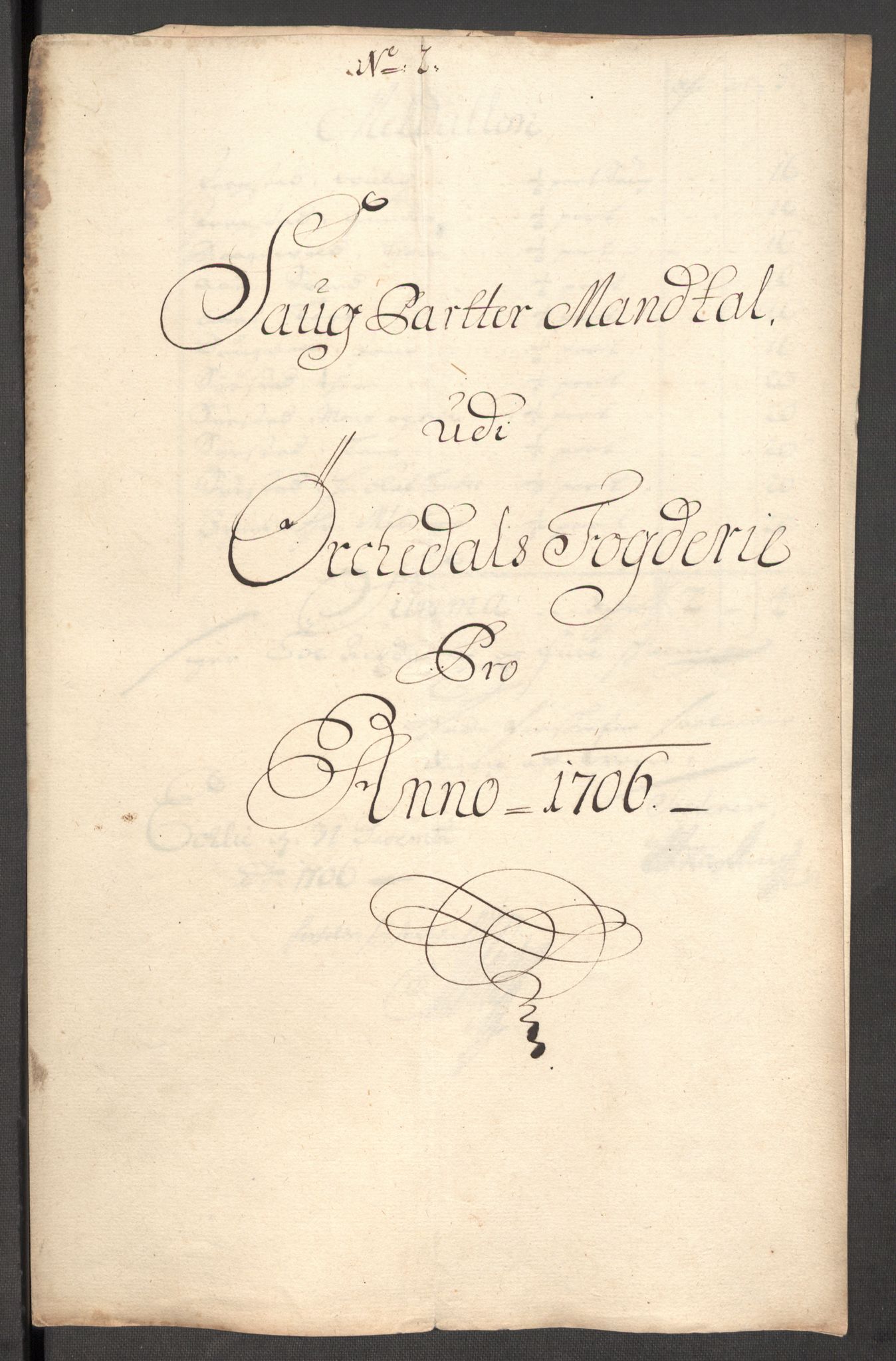 Rentekammeret inntil 1814, Reviderte regnskaper, Fogderegnskap, AV/RA-EA-4092/R60/L3956: Fogderegnskap Orkdal og Gauldal, 1706, p. 92