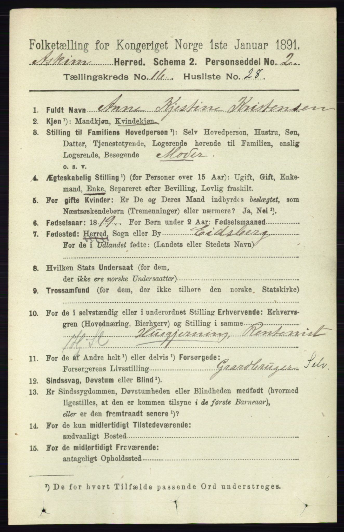 RA, 1891 census for 0124 Askim, 1891, p. 2804