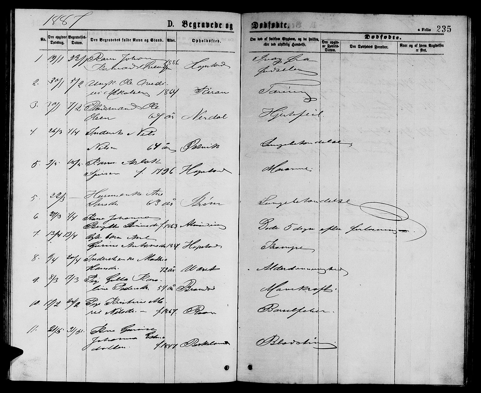 Ministerialprotokoller, klokkerbøker og fødselsregistre - Sør-Trøndelag, SAT/A-1456/657/L0715: Parish register (copy) no. 657C02, 1873-1888, p. 235