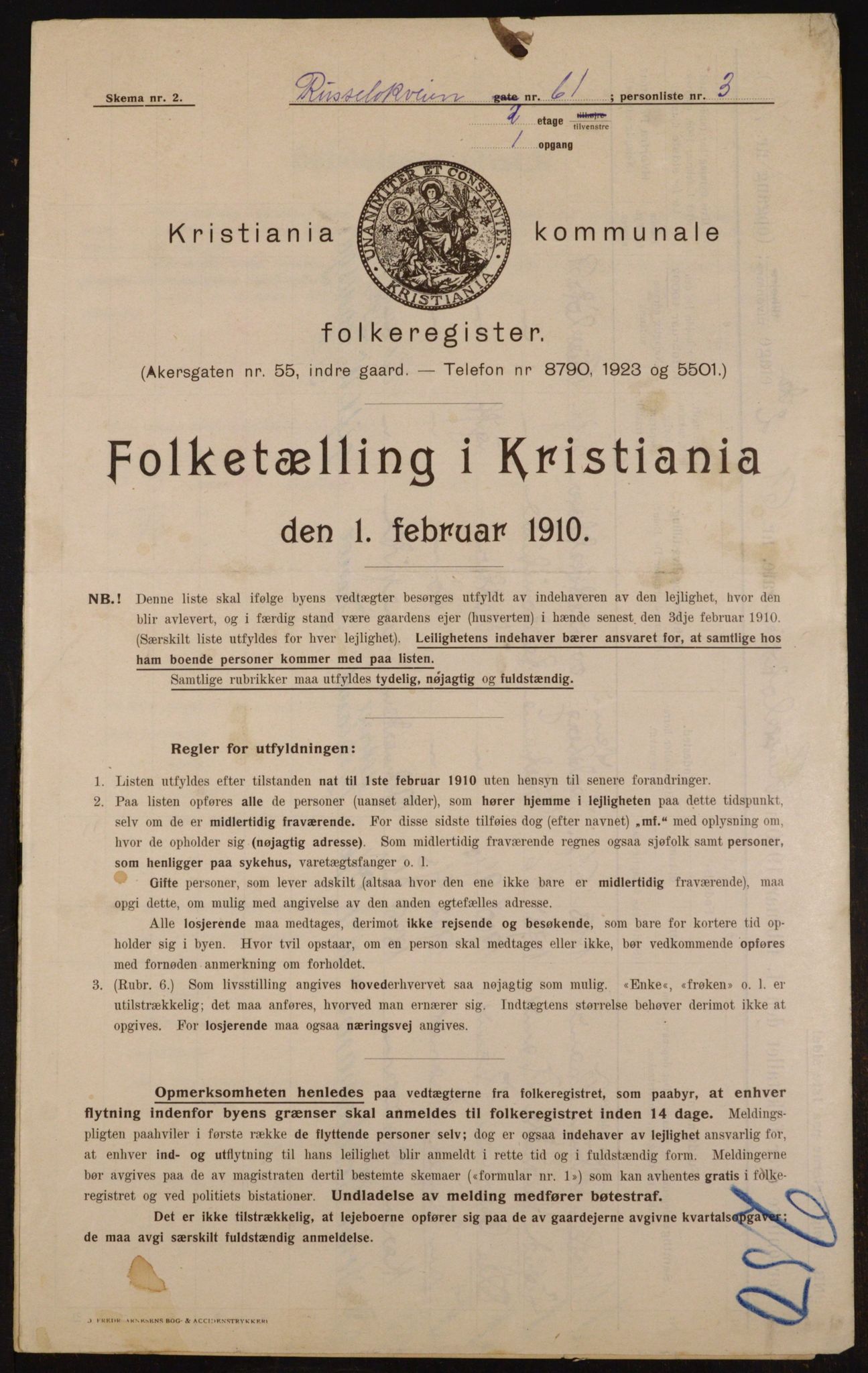 OBA, Municipal Census 1910 for Kristiania, 1910, p. 81946