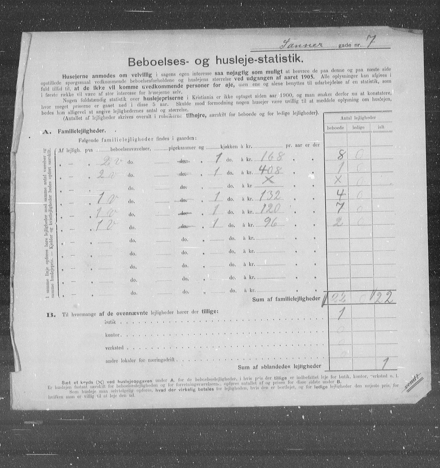 OBA, Municipal Census 1905 for Kristiania, 1905, p. 46021