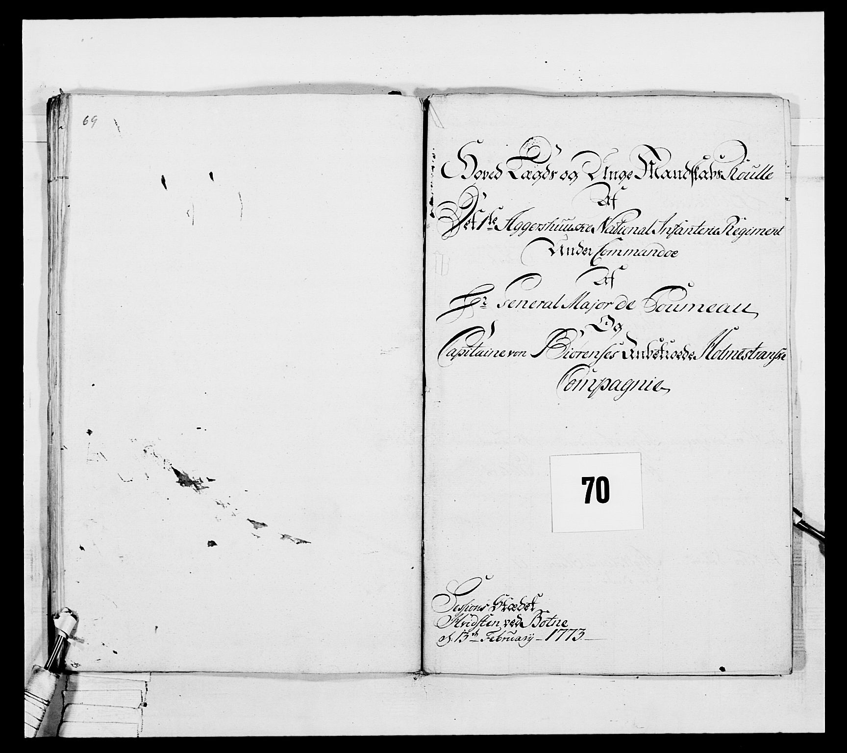 Generalitets- og kommissariatskollegiet, Det kongelige norske kommissariatskollegium, RA/EA-5420/E/Eh/L0037: 1. Akershusiske nasjonale infanteriregiment, 1767-1773, p. 721