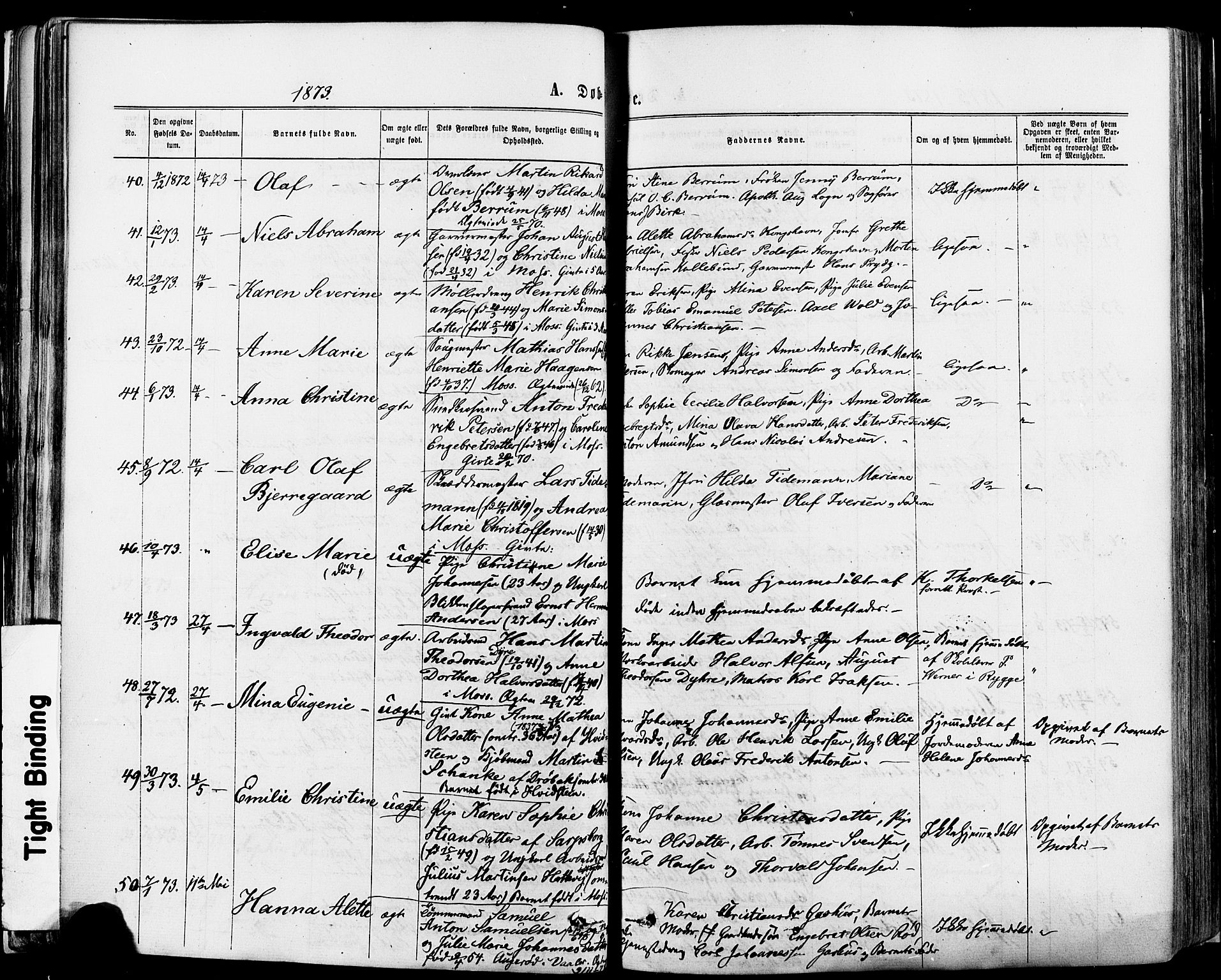 Moss prestekontor Kirkebøker, AV/SAO-A-2003/F/Fa/L0010: Parish register (official) no. I 10, 1870-1877