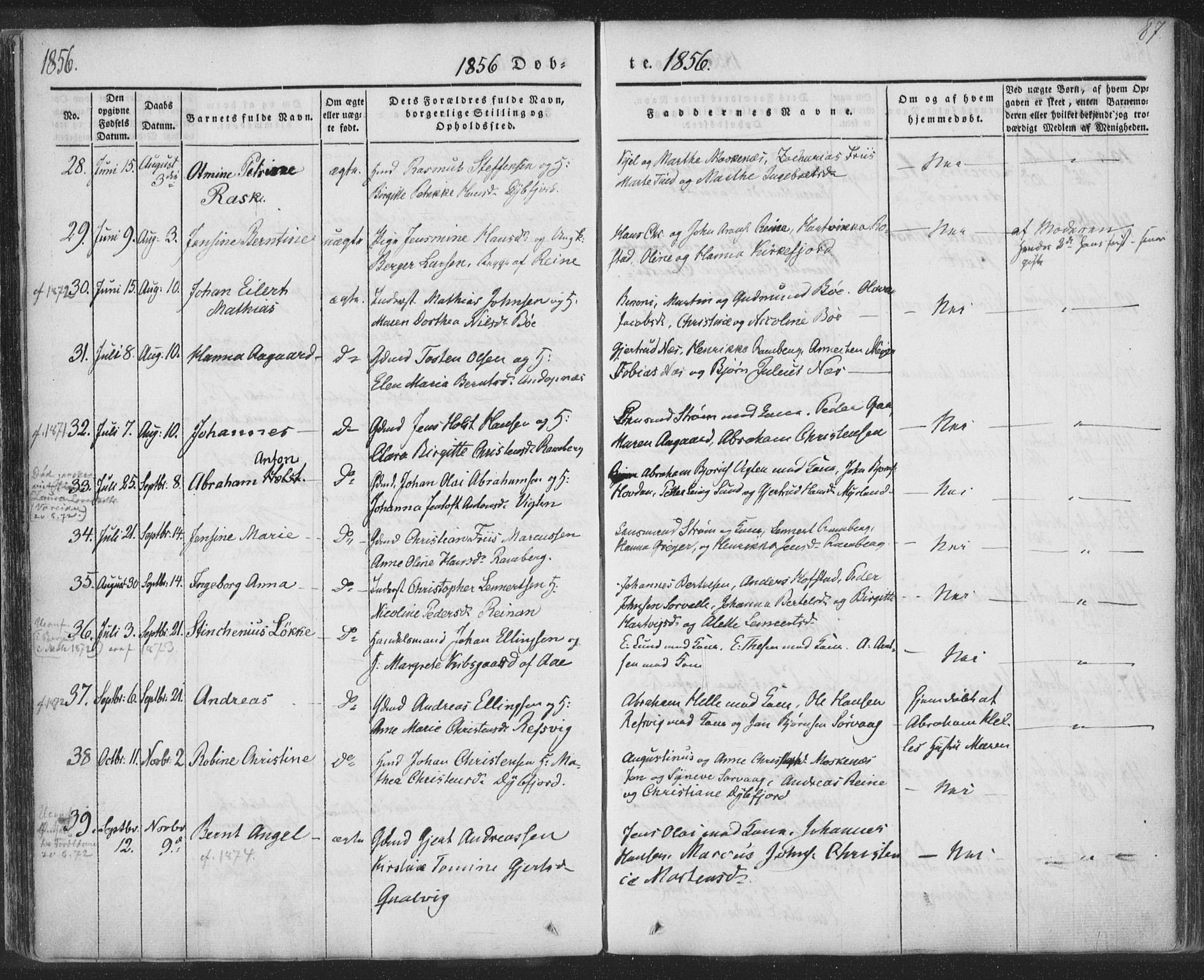 Ministerialprotokoller, klokkerbøker og fødselsregistre - Nordland, AV/SAT-A-1459/885/L1202: Parish register (official) no. 885A03, 1838-1859, p. 87