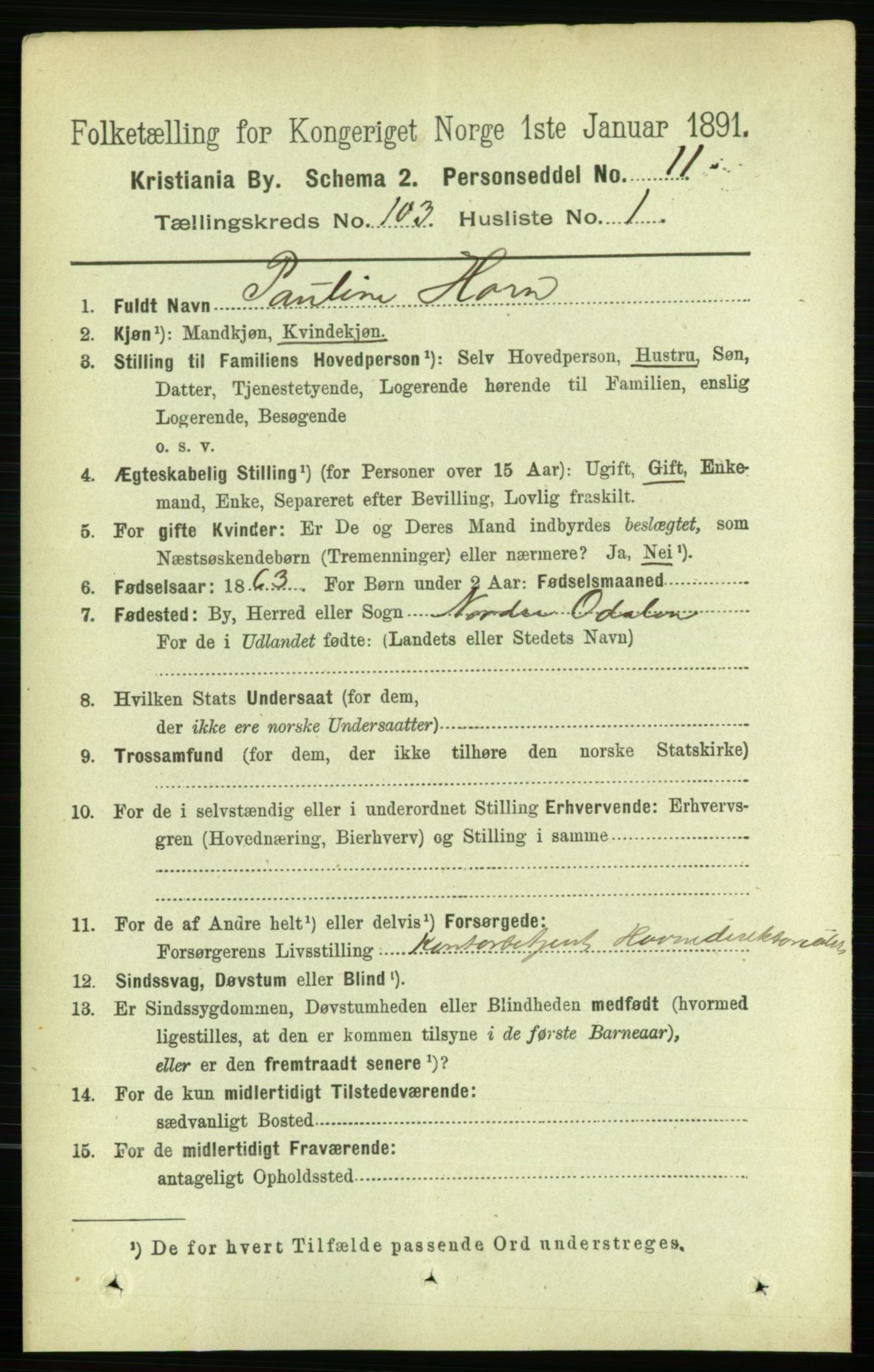 RA, 1891 census for 0301 Kristiania, 1891, p. 51429