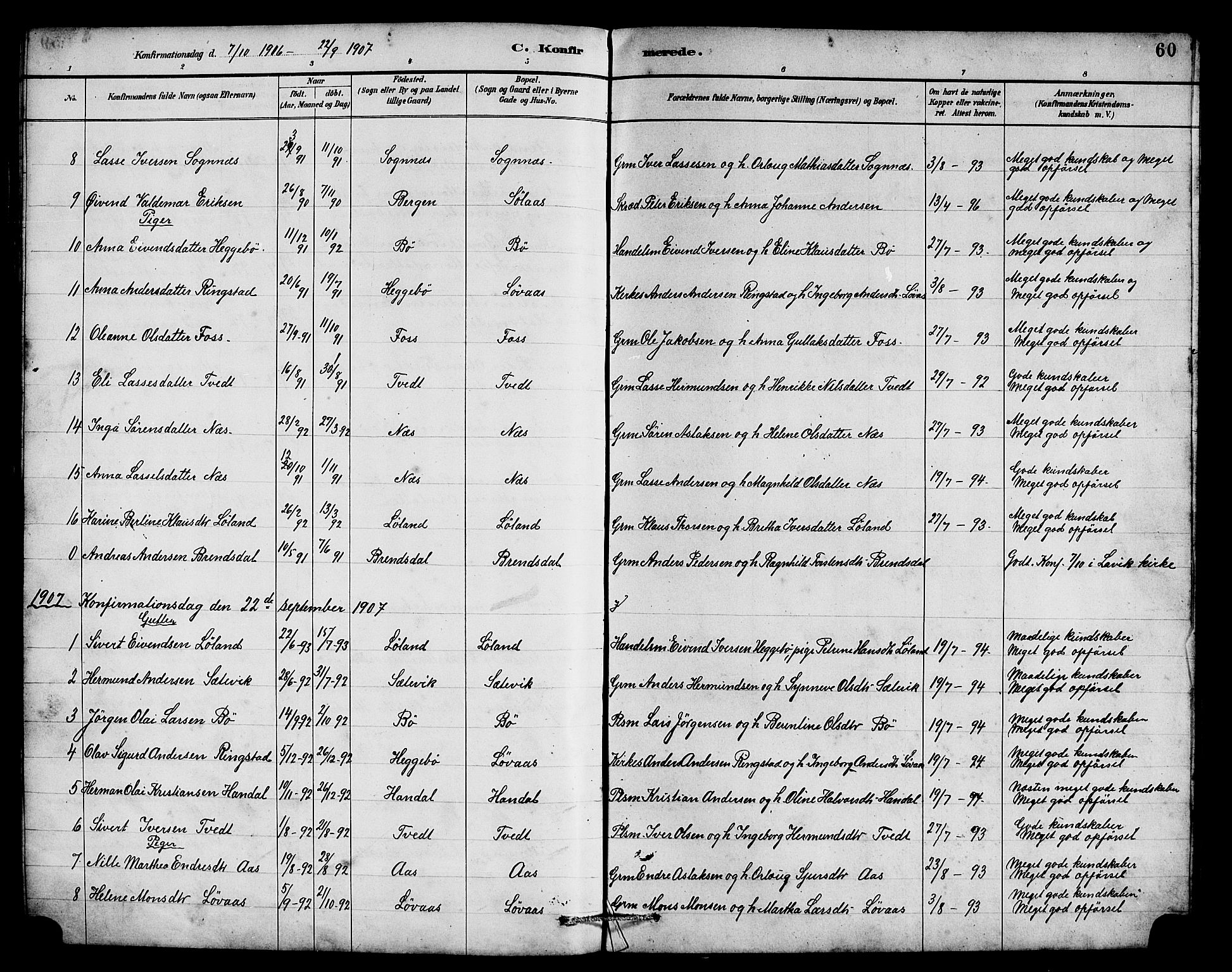 Hyllestad sokneprestembete, SAB/A-80401: Parish register (copy) no. B 2, 1889-1915, p. 60
