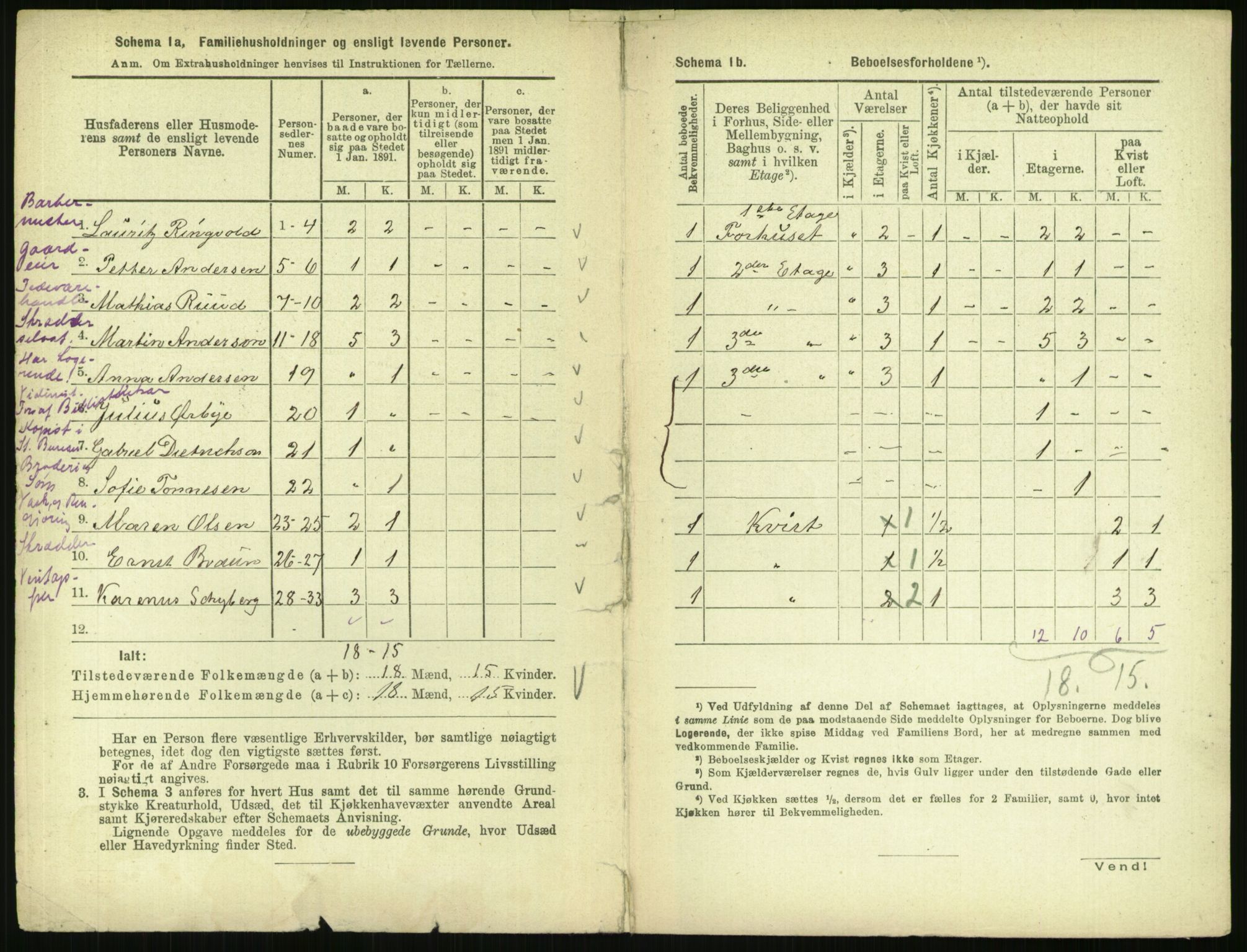 RA, 1891 census for 0301 Kristiania, 1891, p. 6678