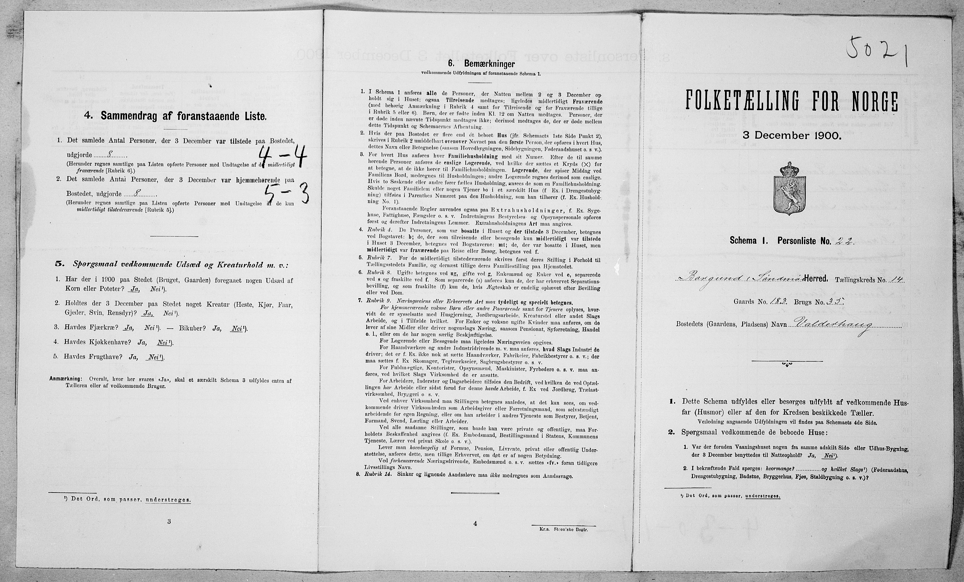 SAT, 1900 census for Borgund, 1900, p. 1512