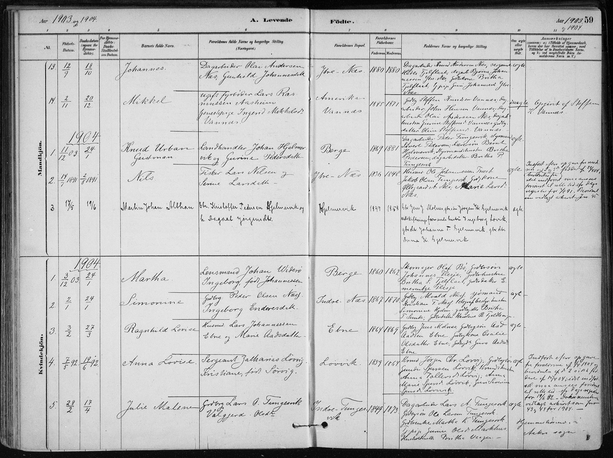 Skånevik sokneprestembete, SAB/A-77801/H/Haa: Parish register (official) no. B 1, 1879-1914, p. 59