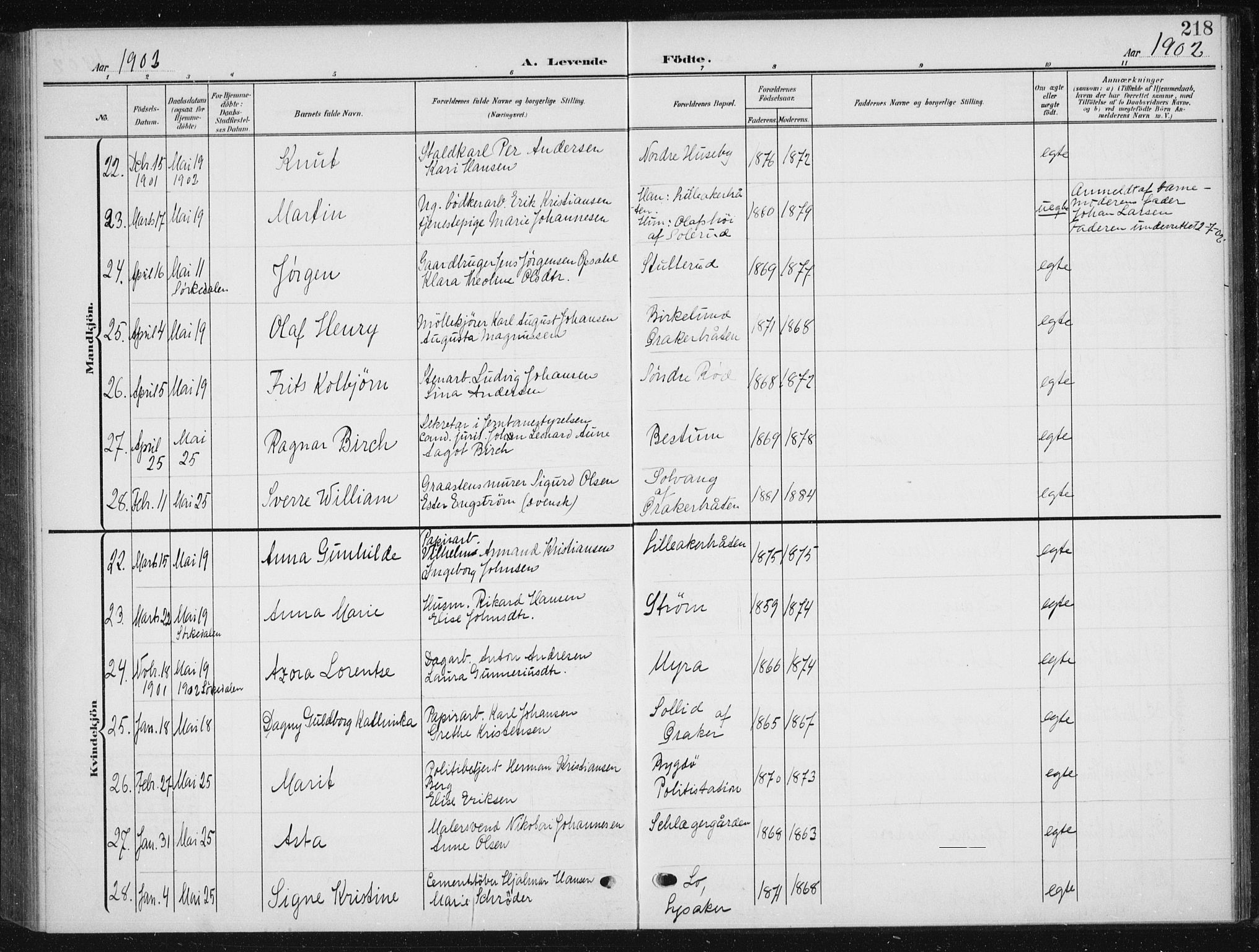 Vestre Aker prestekontor Kirkebøker, AV/SAO-A-10025/F/Fb/L0001: Parish register (official) no. II 1, 1880-1906, p. 218