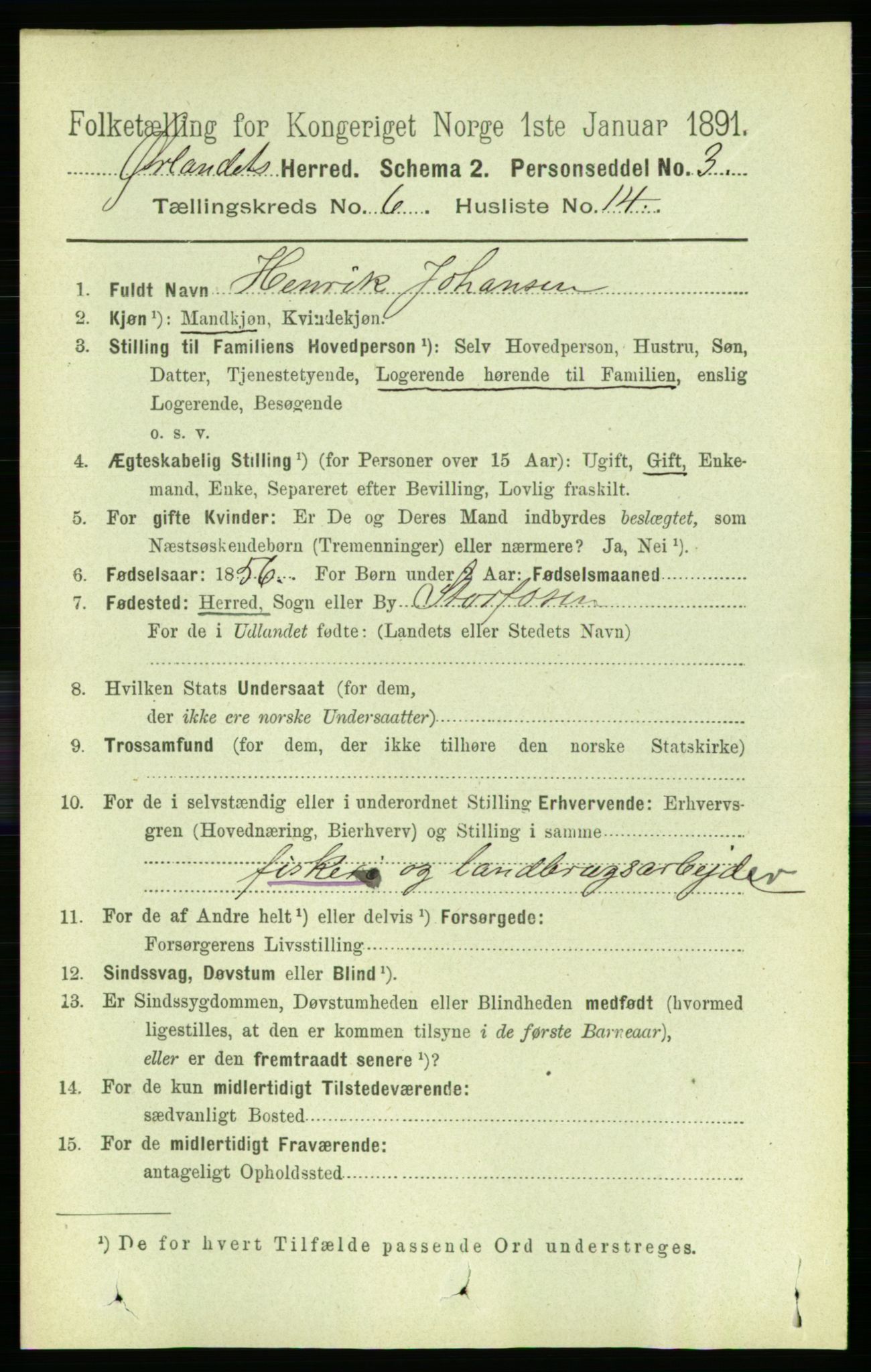 RA, 1891 census for 1621 Ørland, 1891, p. 1929