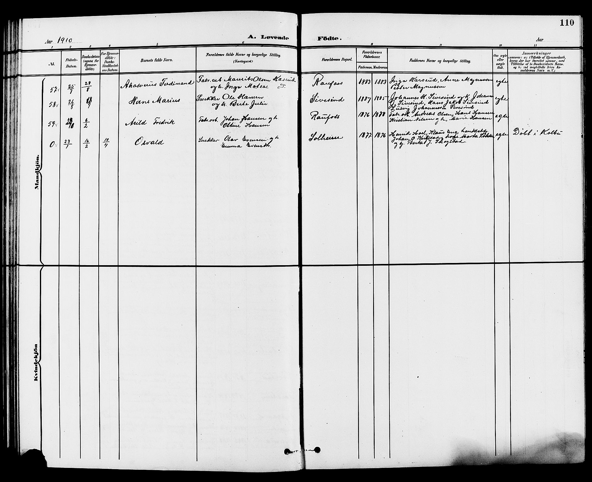 Vestre Toten prestekontor, AV/SAH-PREST-108/H/Ha/Hab/L0010: Parish register (copy) no. 10, 1900-1912, p. 110