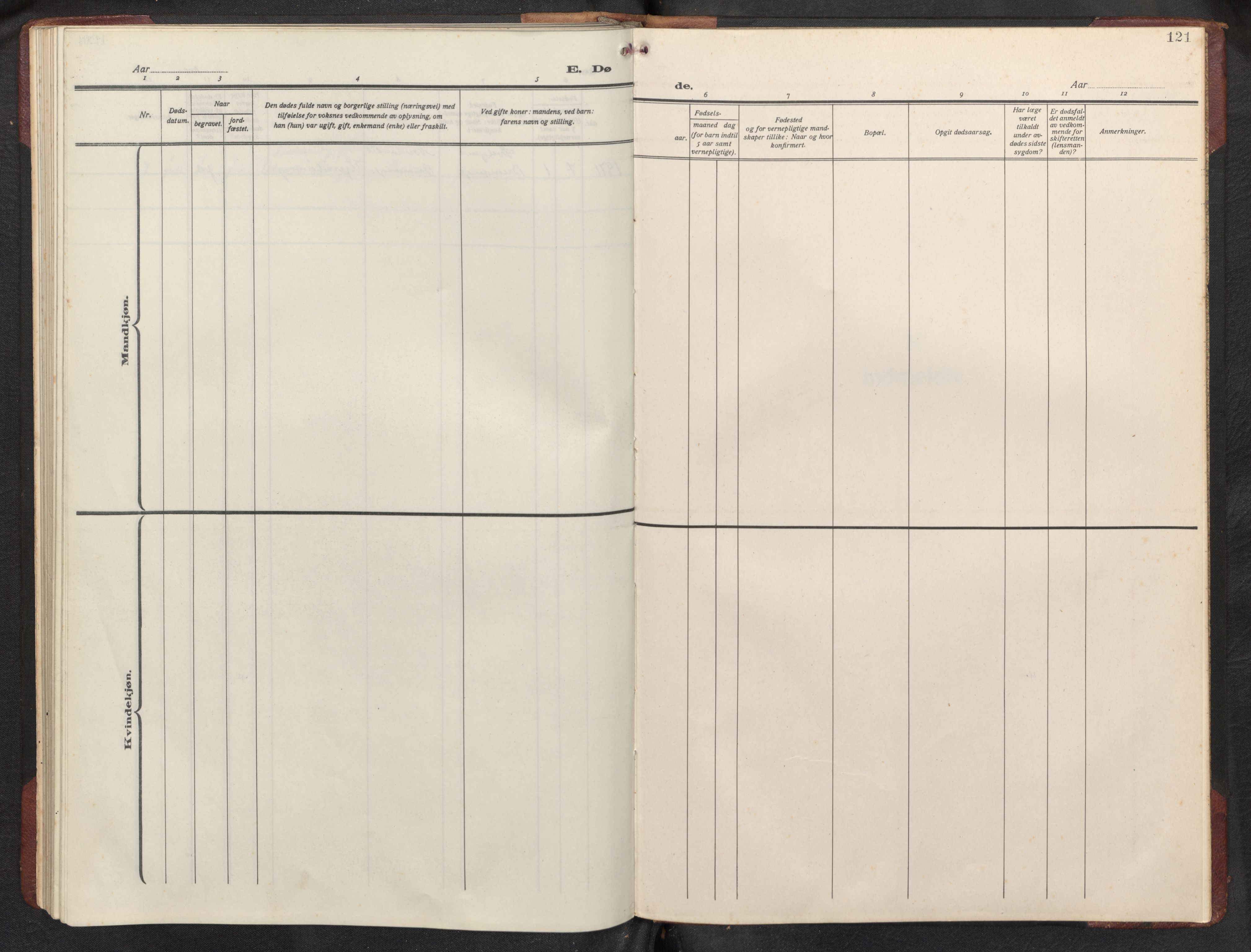 Bremanger sokneprestembete, AV/SAB-A-82201/H/Hab/Habb/L0002: Parish register (copy) no. B 2, 1926-1945, p. 120b-121a