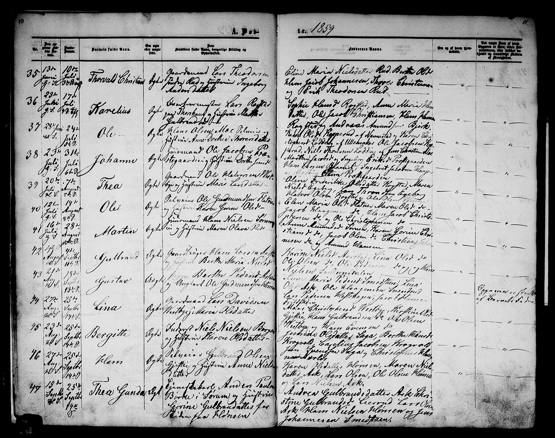 Gjerdrum prestekontor Kirkebøker, AV/SAO-A-10412b/G/Ga/L0004: Parish register (copy) no. I 4, 1858-1890, p. 10-11
