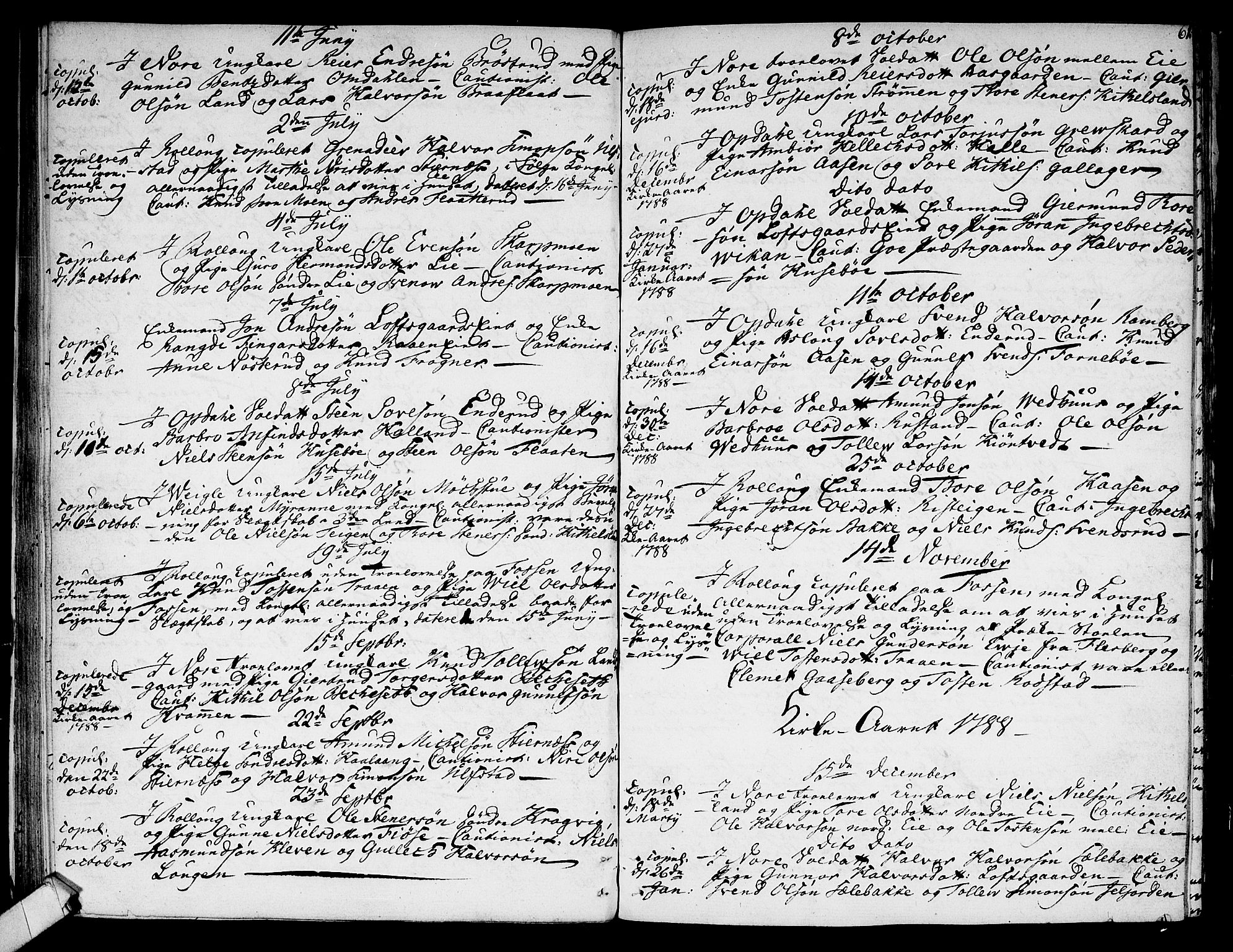 Rollag kirkebøker, SAKO/A-240/F/Fa/L0004: Parish register (official) no. I 4, 1778-1792, p. 61