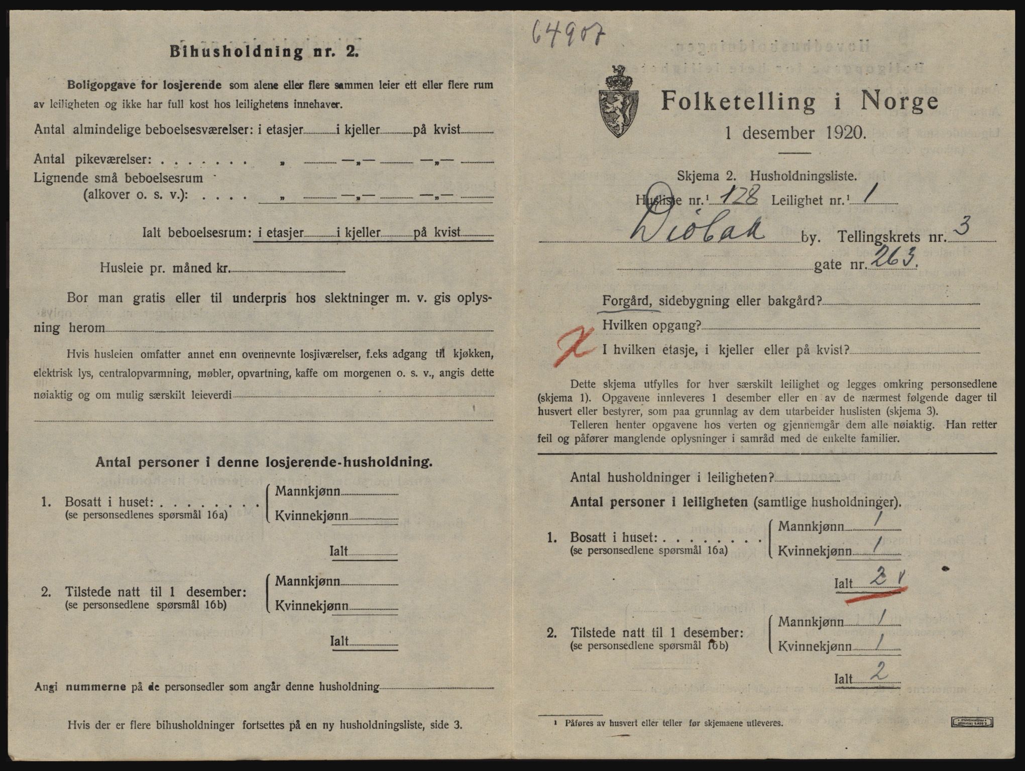 SAO, 1920 census for Drøbak, 1920, p. 1197