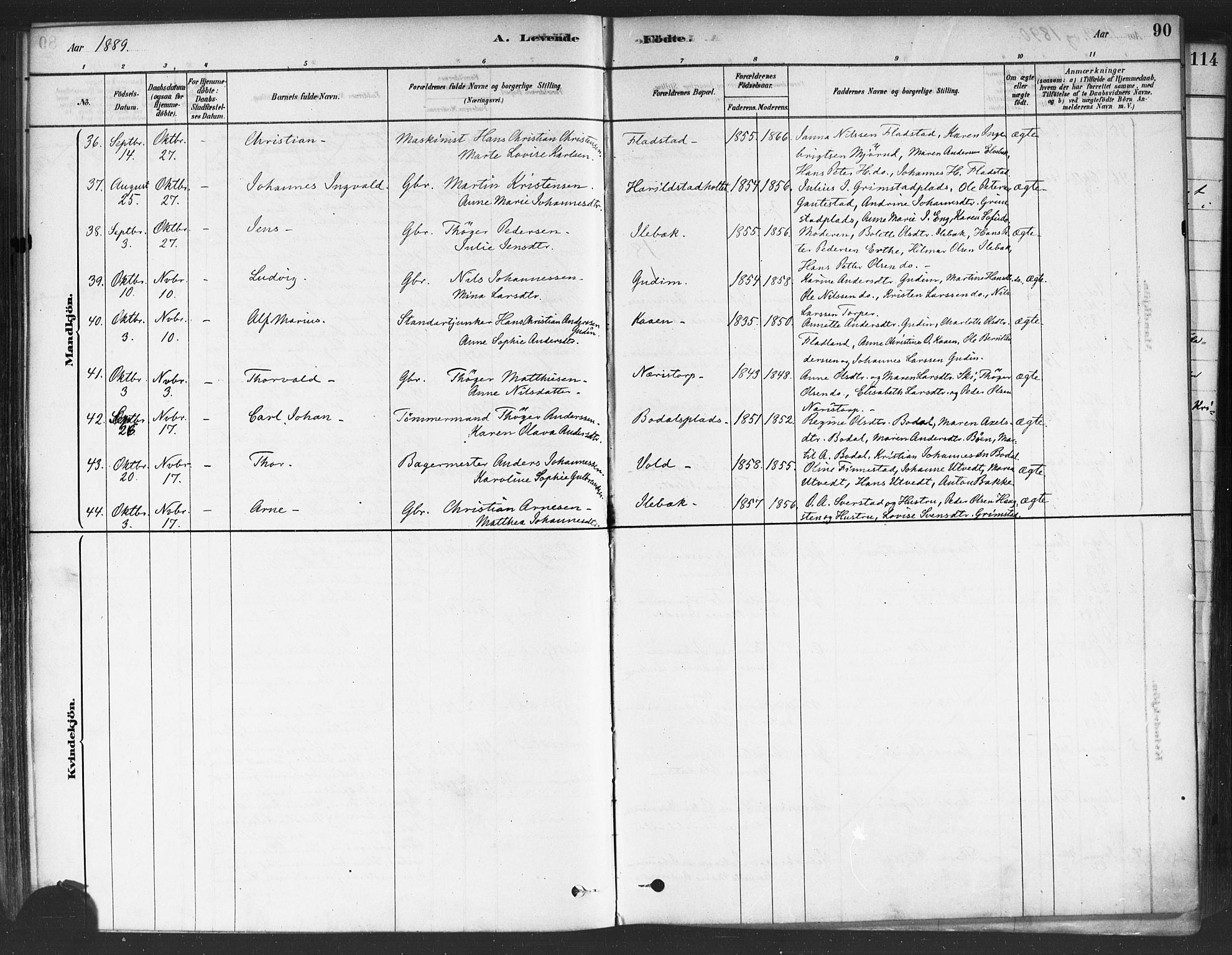 Rakkestad prestekontor Kirkebøker, AV/SAO-A-2008/F/Fa/L0012: Parish register (official) no. I 12, 1878-1893, p. 90