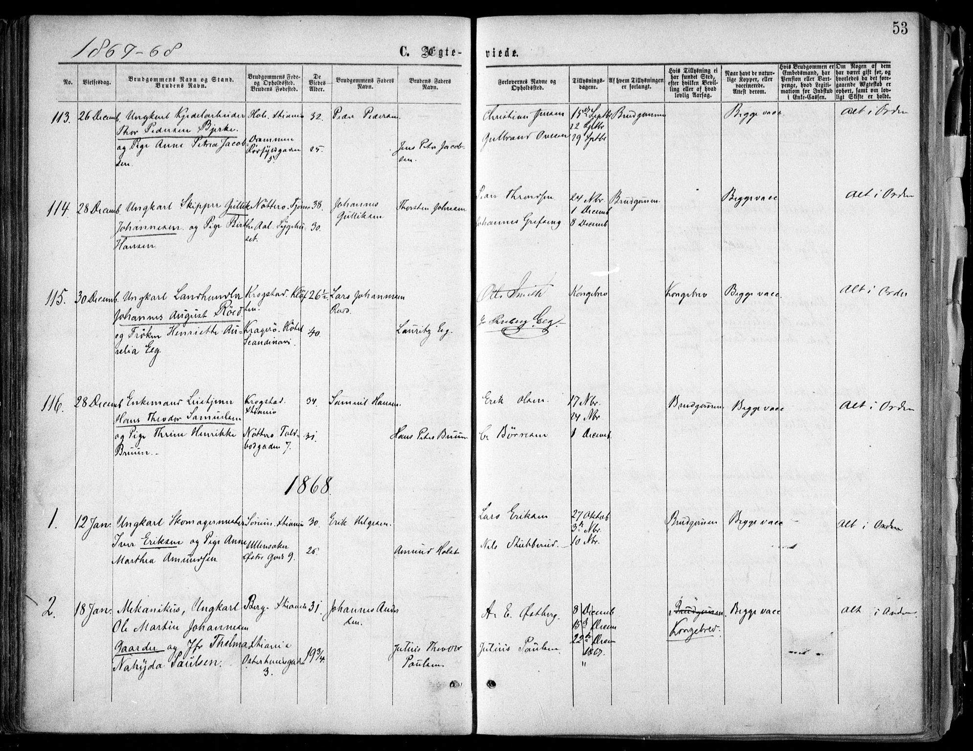 Oslo domkirke Kirkebøker, SAO/A-10752/F/Fa/L0021: Parish register (official) no. 21, 1865-1884, p. 53