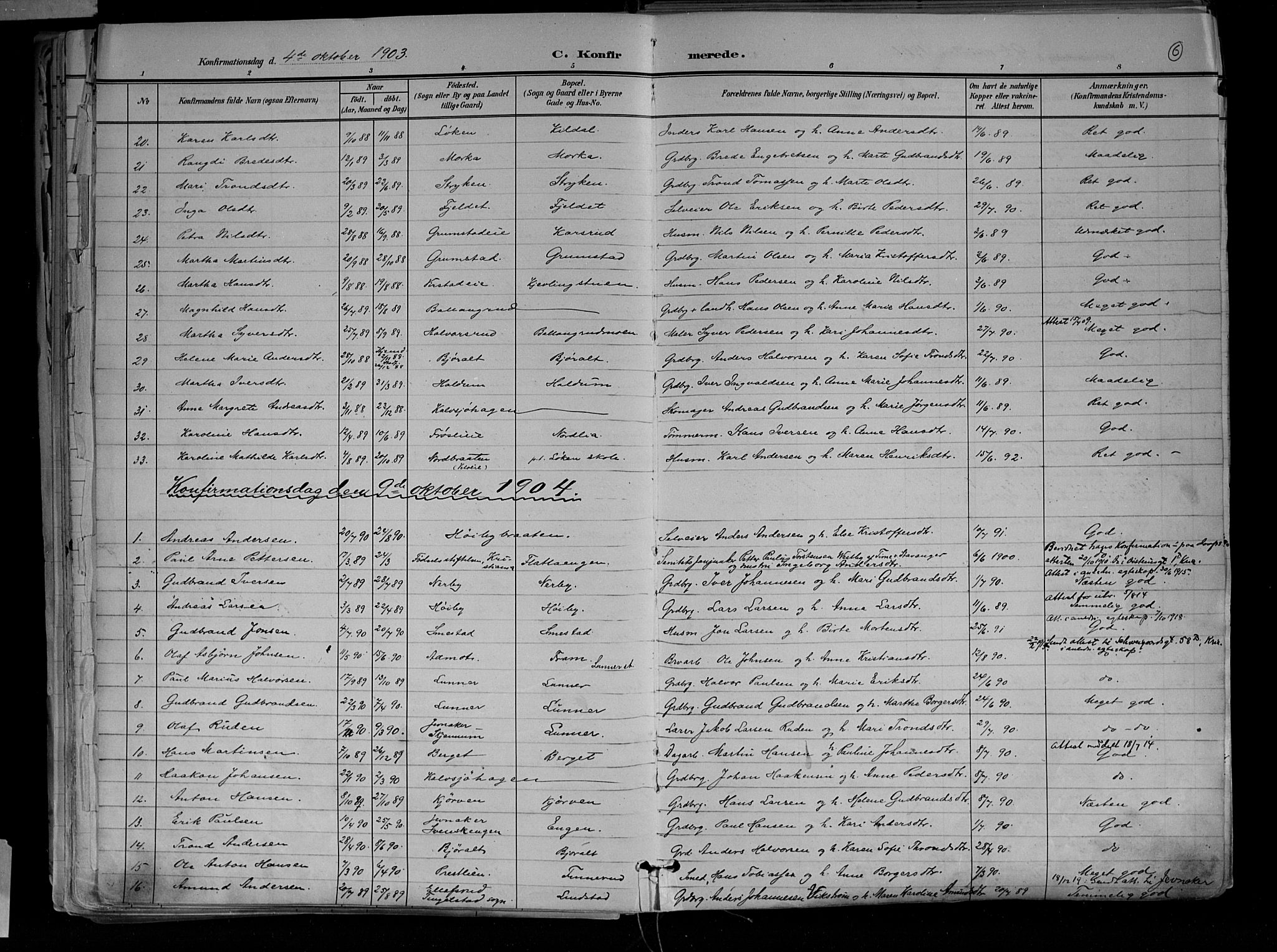 Jevnaker prestekontor, SAH/PREST-116/H/Ha/Haa/L0010: Parish register (official) no. 10, 1891-1906, p. 6