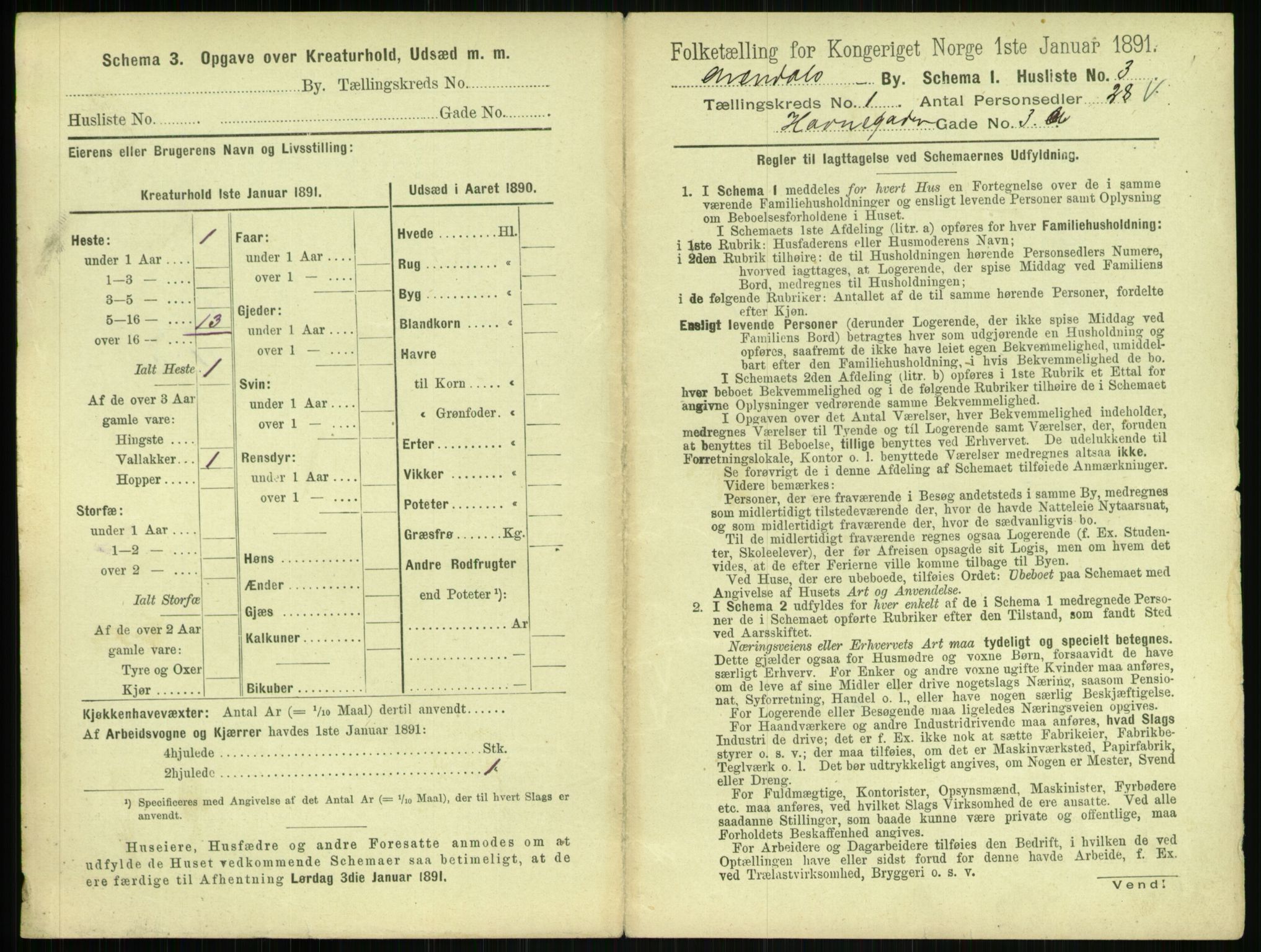 RA, 1891 census for 0903 Arendal, 1891, p. 40