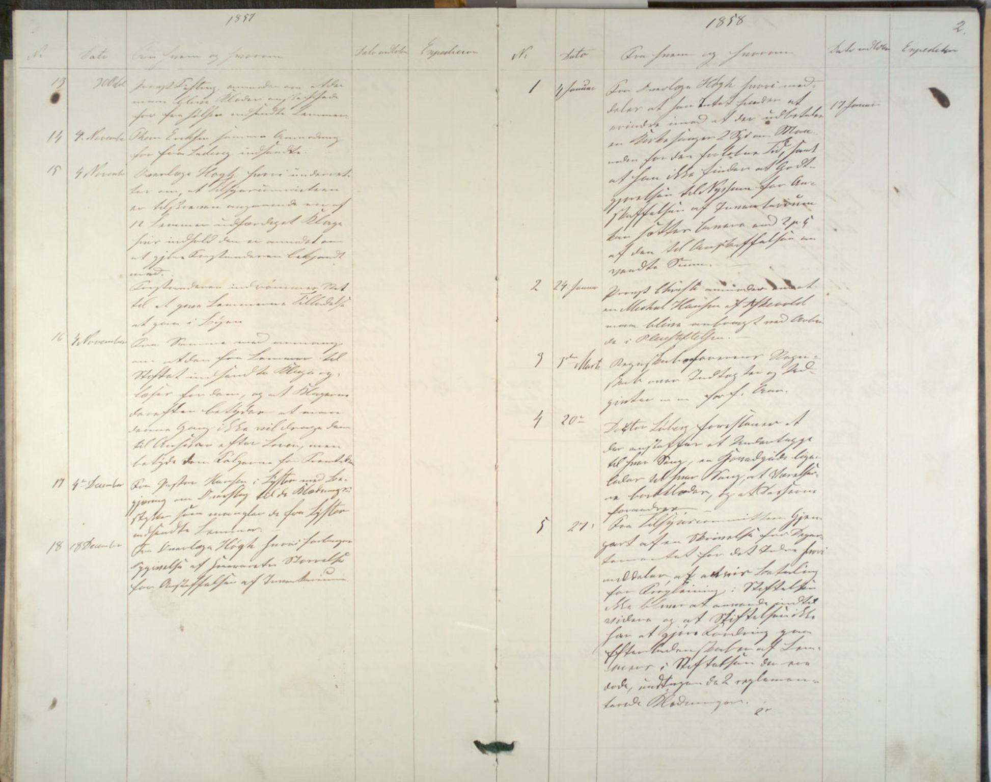 Lepraarkiver - Pleiestiftelsen for spedalske no.1, AV/SAB-A-60601/B.c/L0001: Journal, 1857-1882, p. 1b-2a