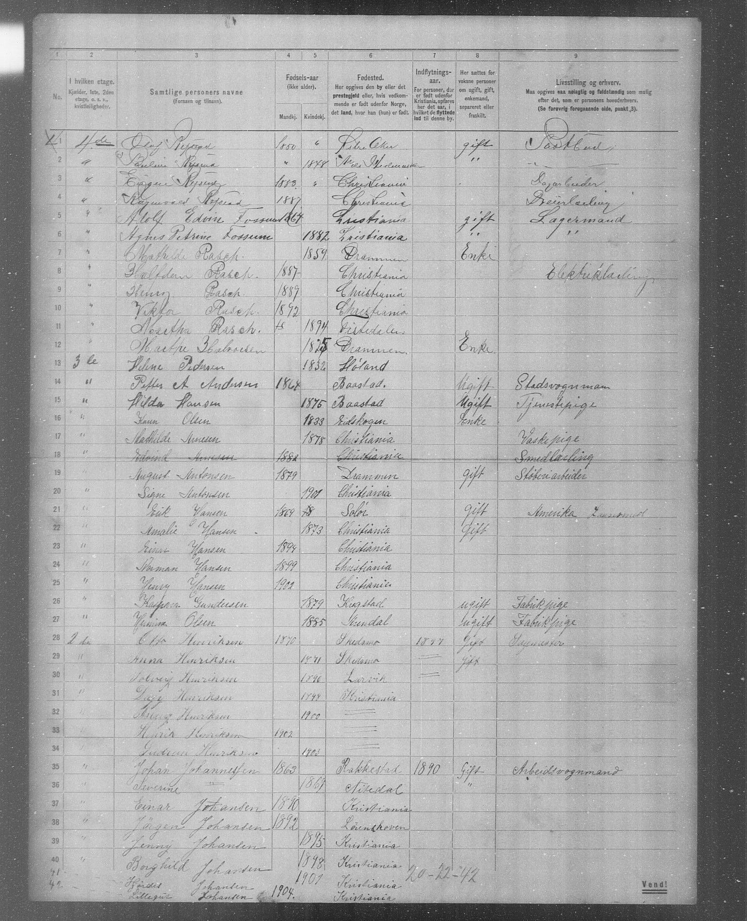 OBA, Municipal Census 1904 for Kristiania, 1904, p. 4802